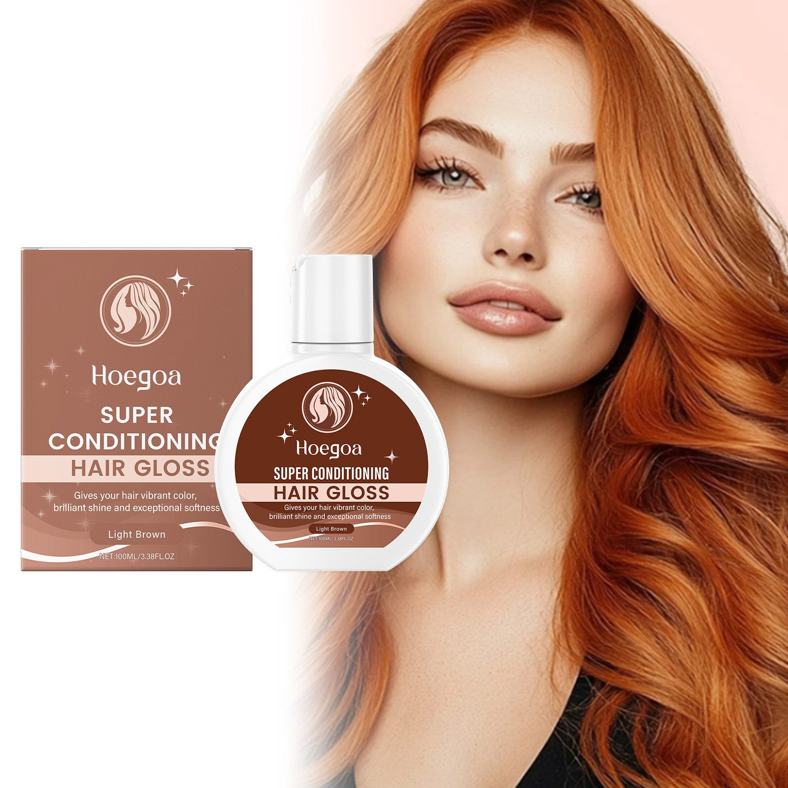 HOEGOA Light Brown Color-Depositing Hair Conditioner, 100 ml photo 4
