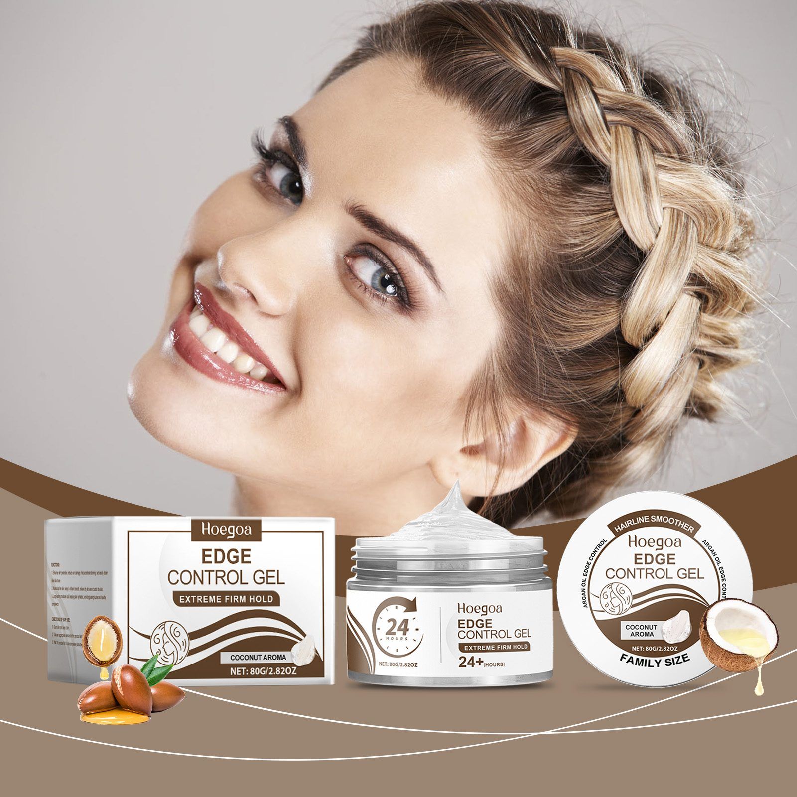 HOEGOA Coconut Aroma Edge Control Gel, 80 g photo 5
