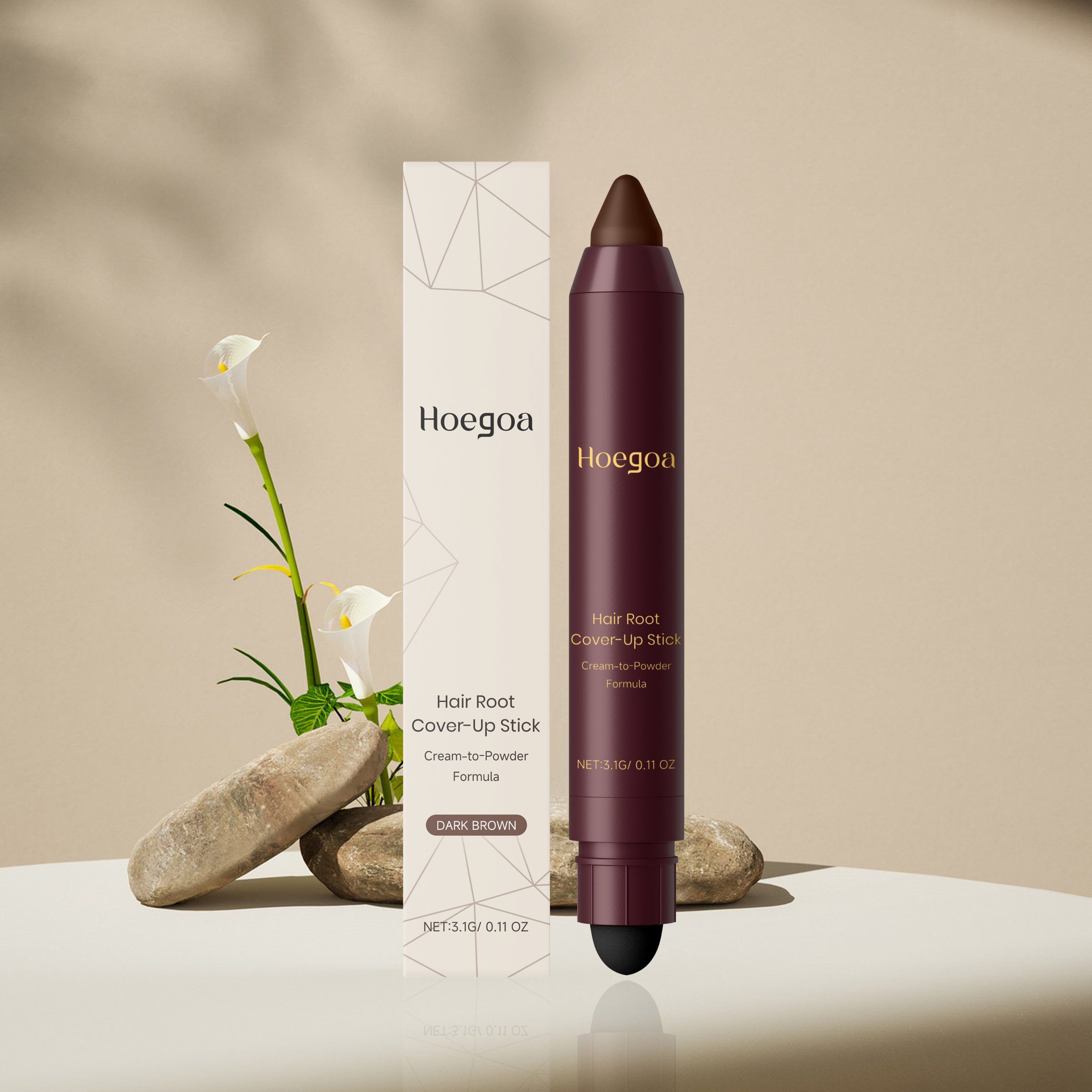 HOEGOA Temporary Dark Brown Hair Color Stick, 3.1 g photo 8
