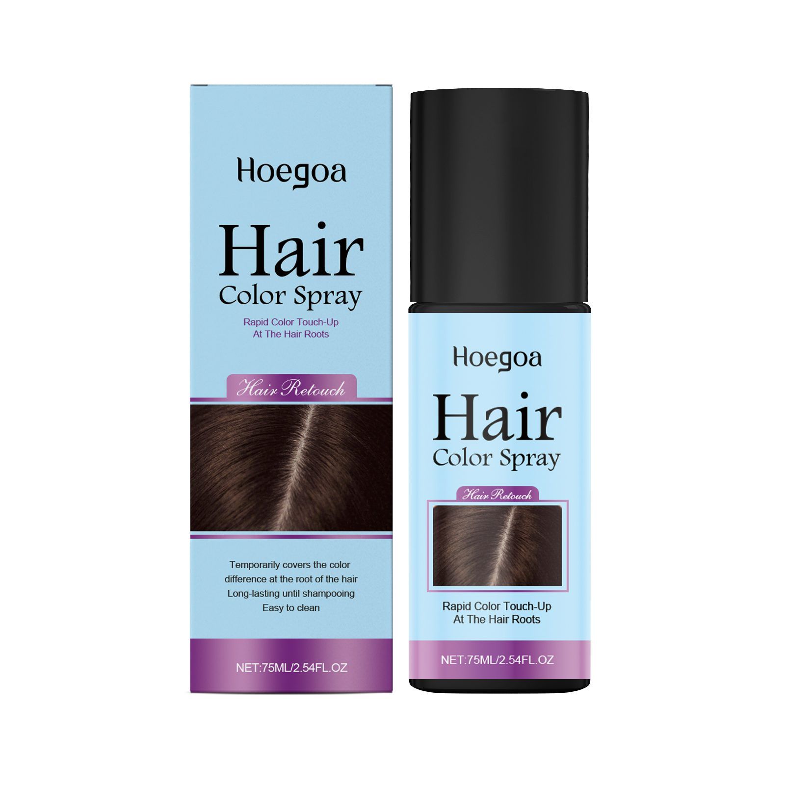 HOEGOA Temporary Black Hair Color Spray, 75 ml photo 6