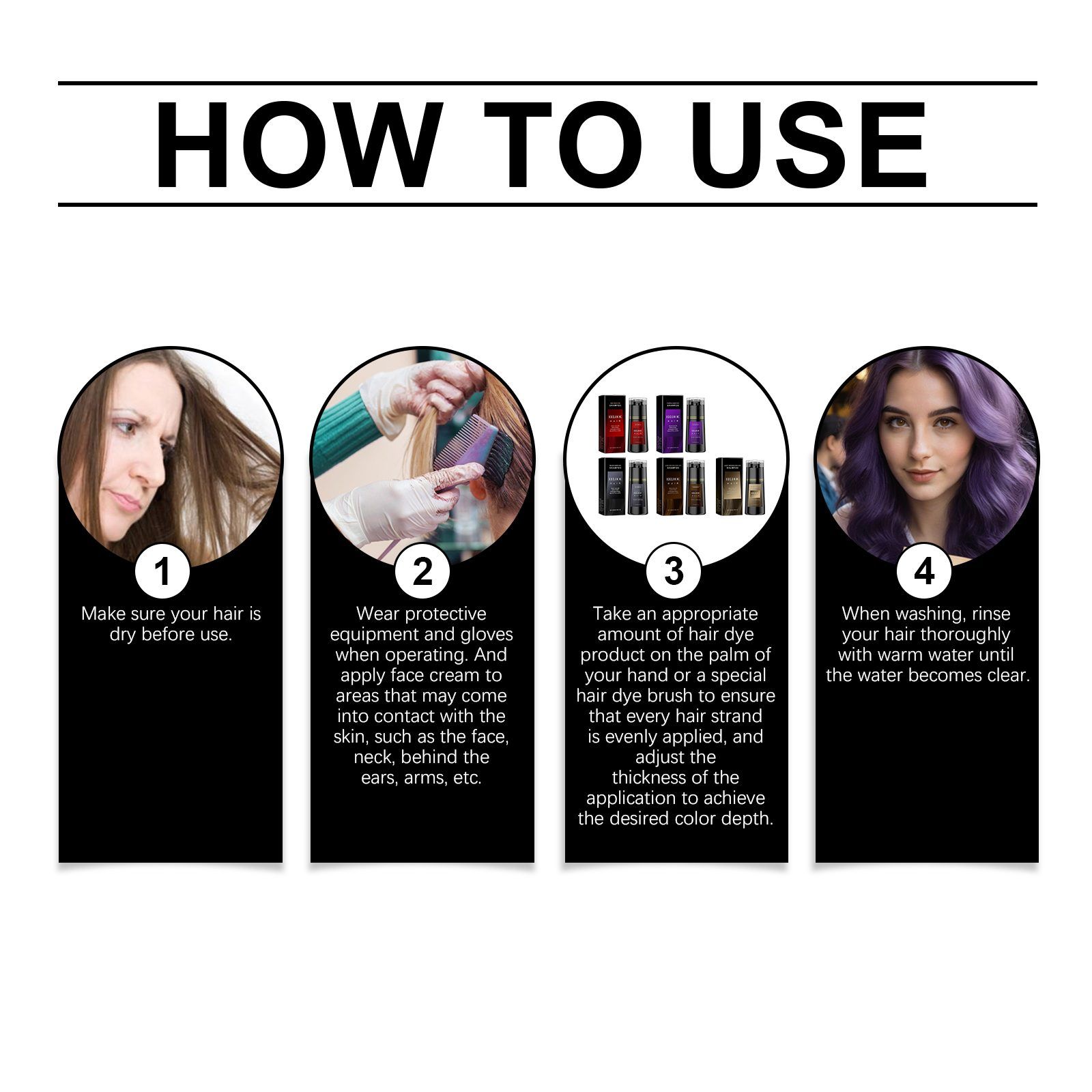 EELHOE Black Hair Color Shampoo, 200 ml photo 8