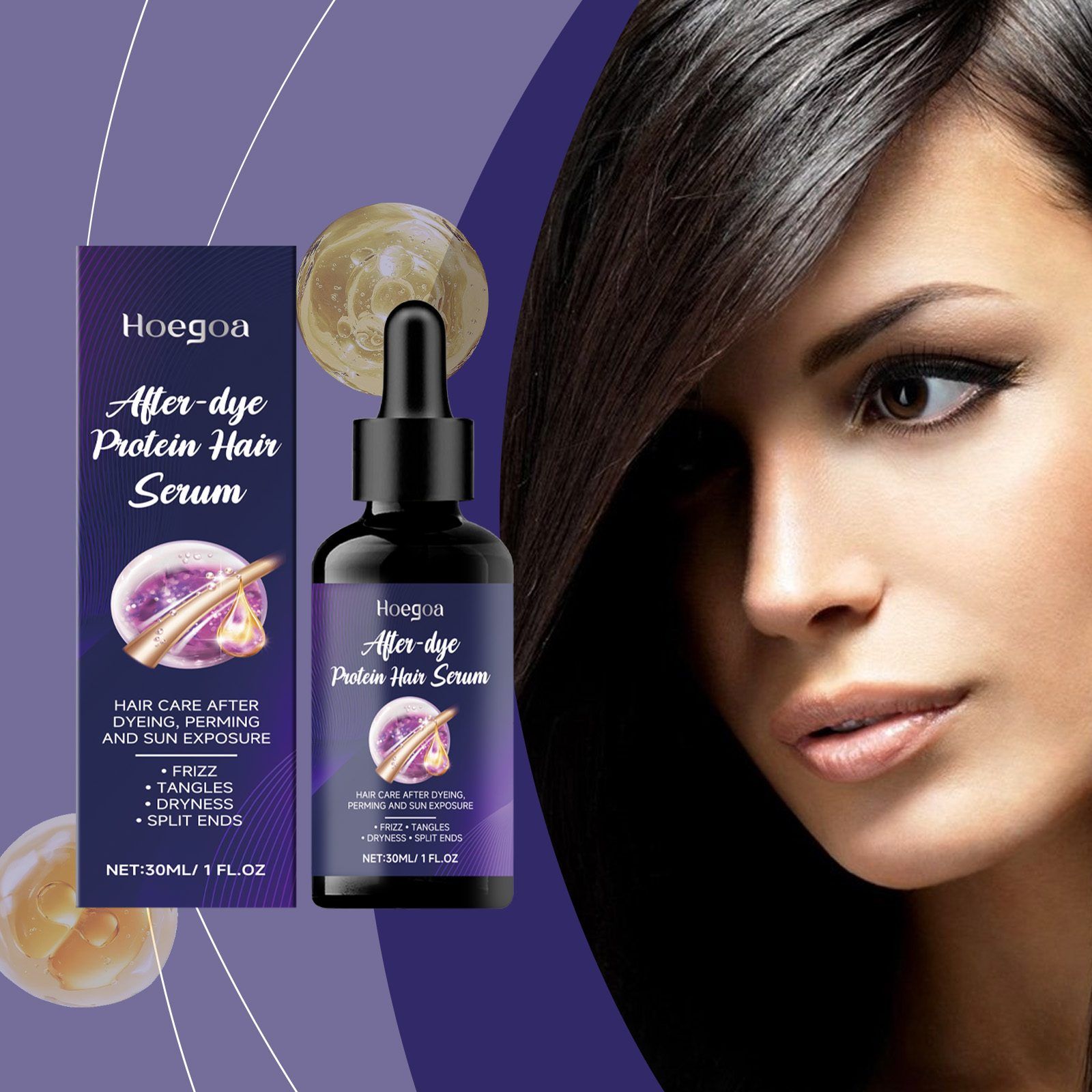 HOEGOA Post-Color Keratin Hair Serum, 30 ml photo 5