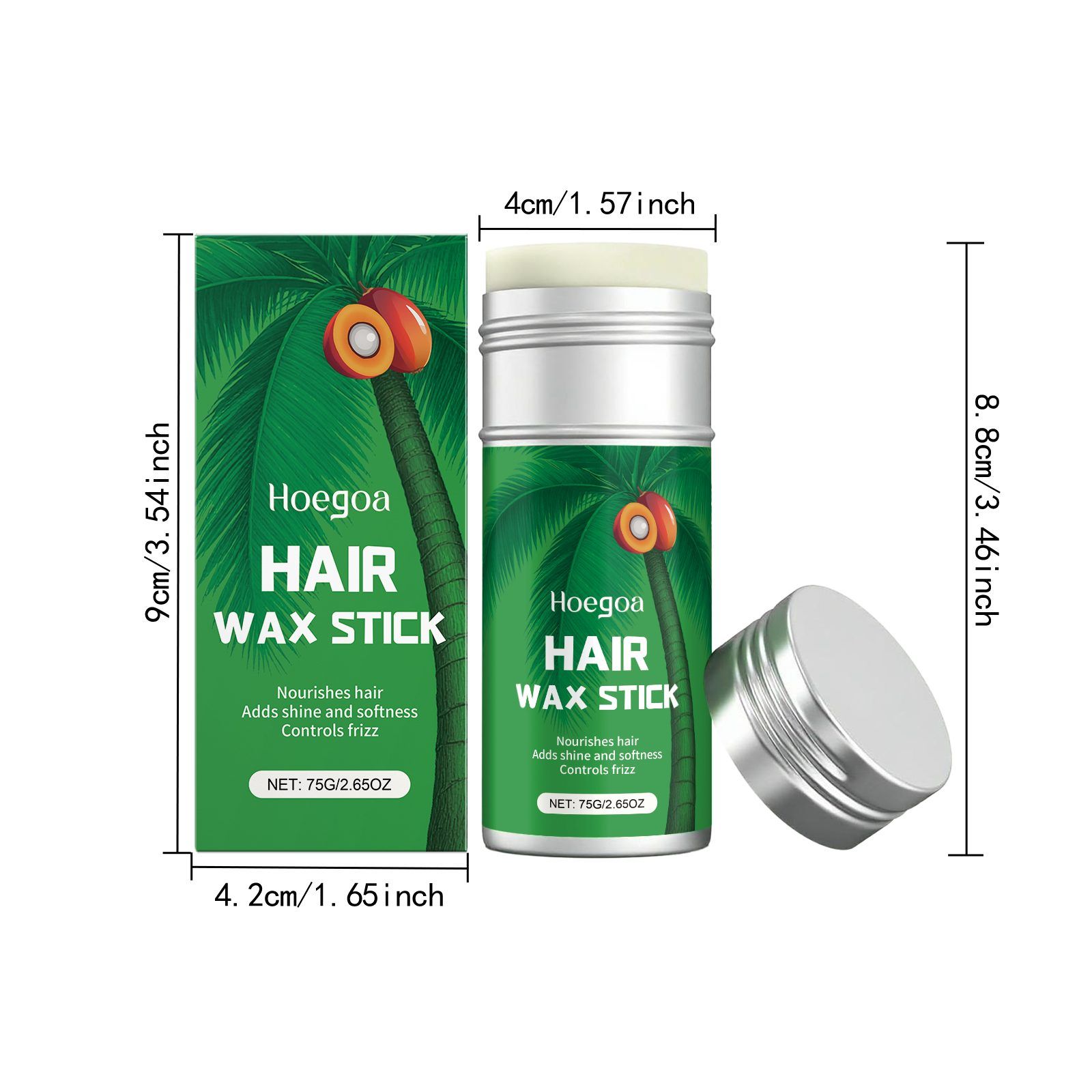 HOEGOA Moisturizing Hair Styling Wax Stick, 75 g photo 6