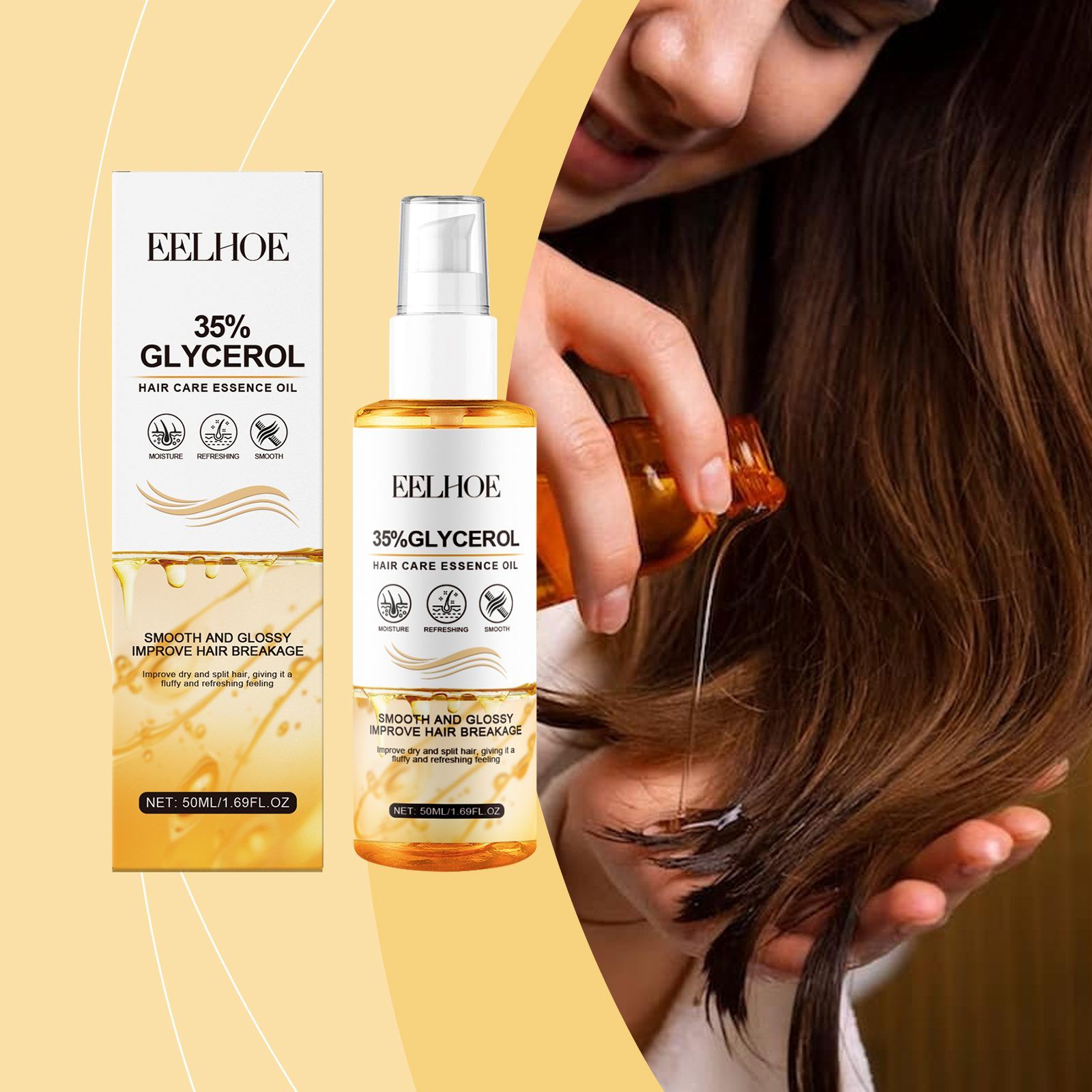 EELHOE Glycerin Hair Finishing Oil, 50 ml photo 4