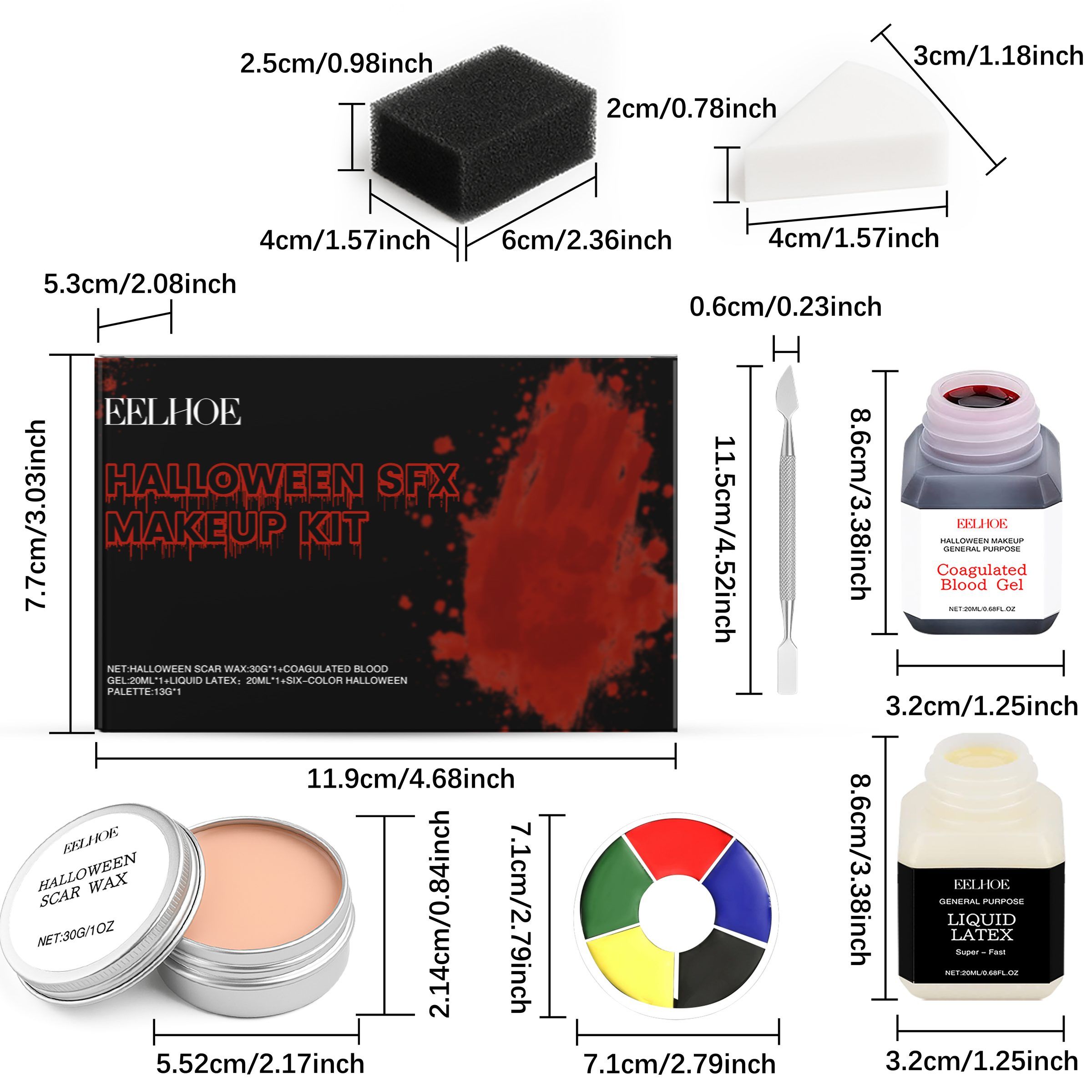 EELHOE Halloween Special Effects Makeup Set, 1 Set photo 3