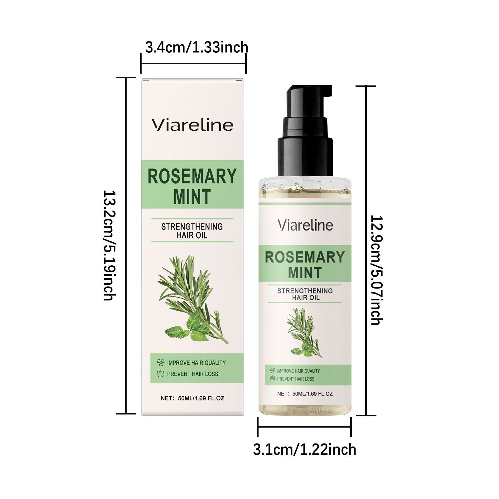 VIARELINE Rosemary Peppermint Hair Conditioning Oil, 50 ml photo 7