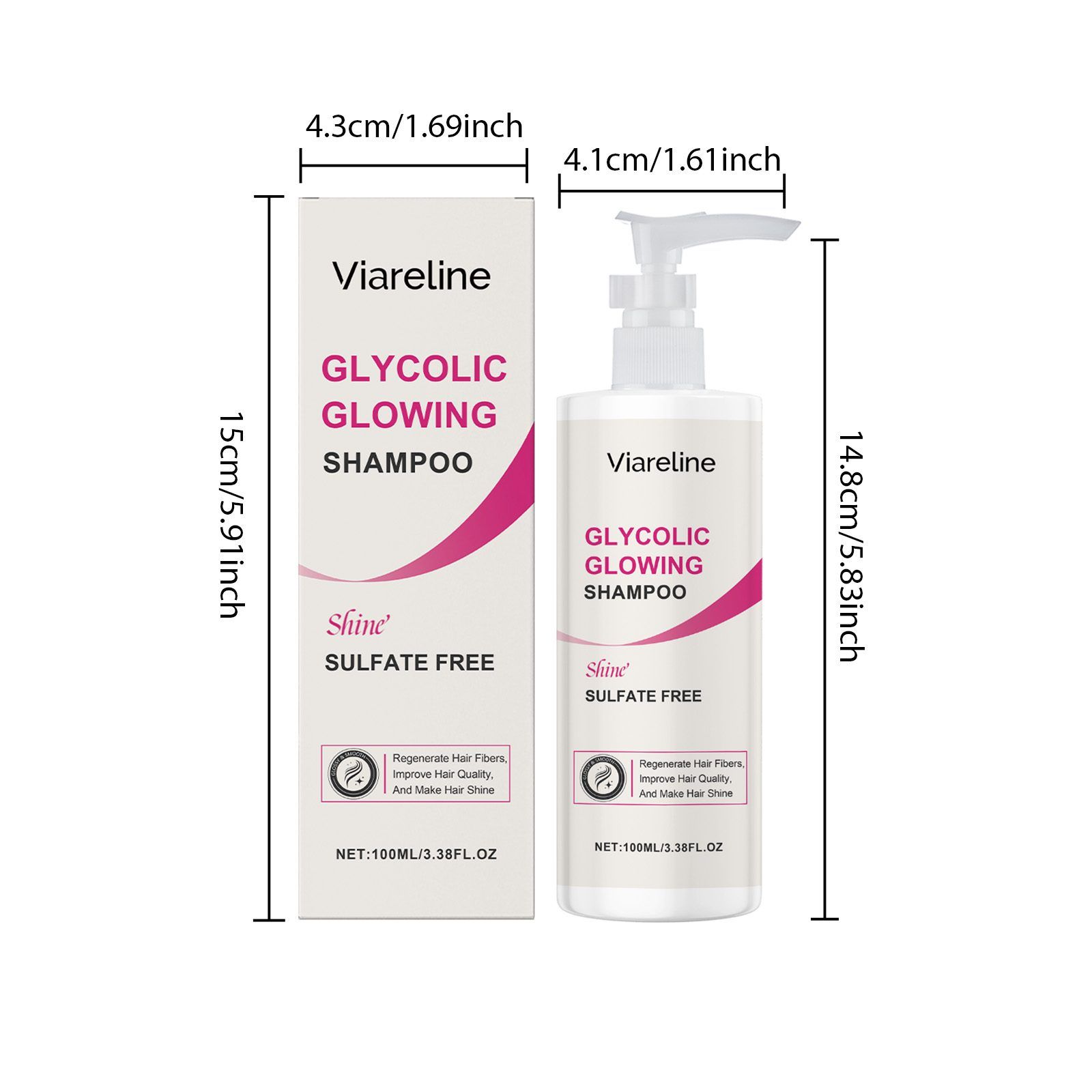 VIARELINE Shine Care Hair Shampoo, 100 ml photo 2