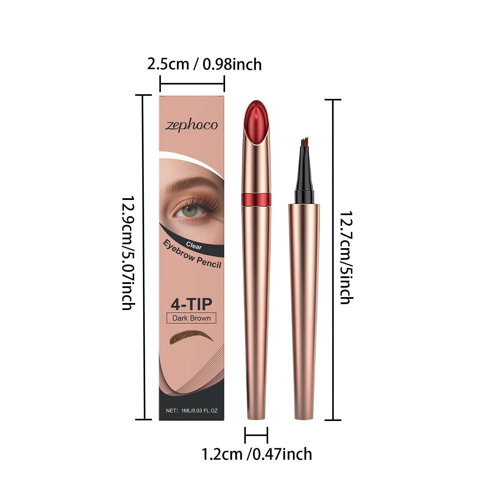 zephoco Four-Tip Eyebrow Pen, Deep Brown, 1 ml photo 3