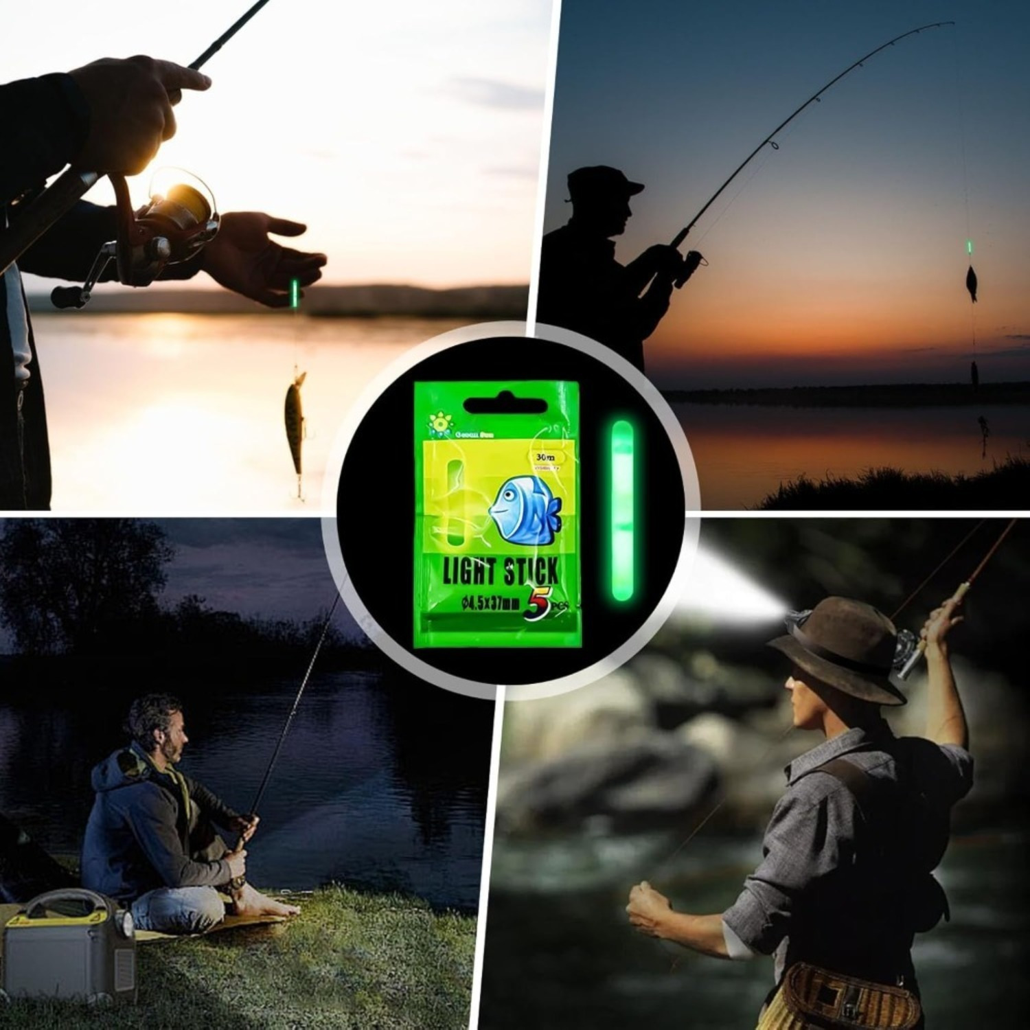 100-piece Fishing Accessories Set, Dimensions 4.5 × 37 Mm, Suitable For Night Fishing (can Be Attached To The Tip Of A Fishing Rod), Includes Connectors And Silicone Mounts; Fishing Accessory Set photo 3