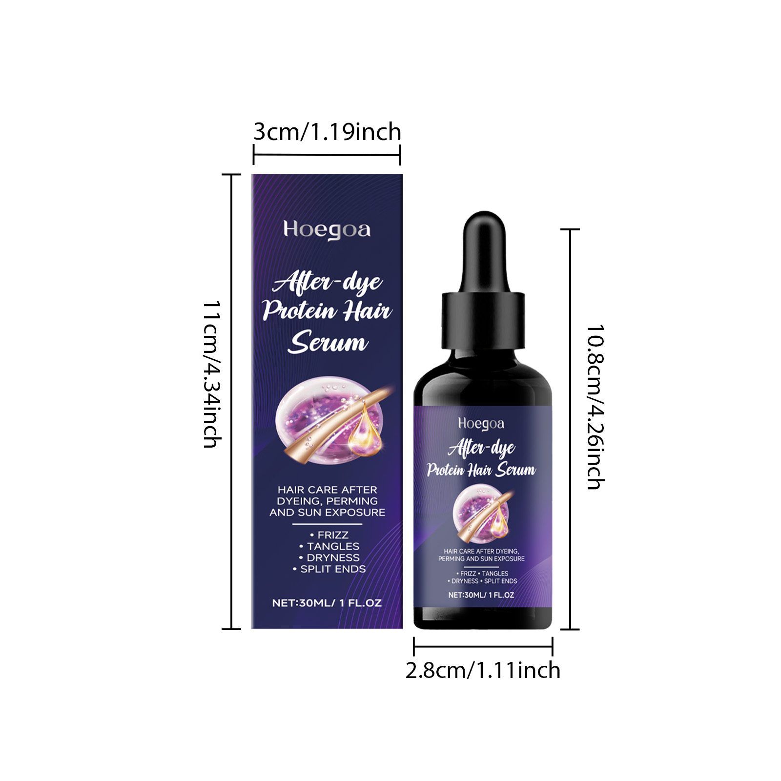 HOEGOA Post-Color Keratin Hair Serum, 30 ml photo 6