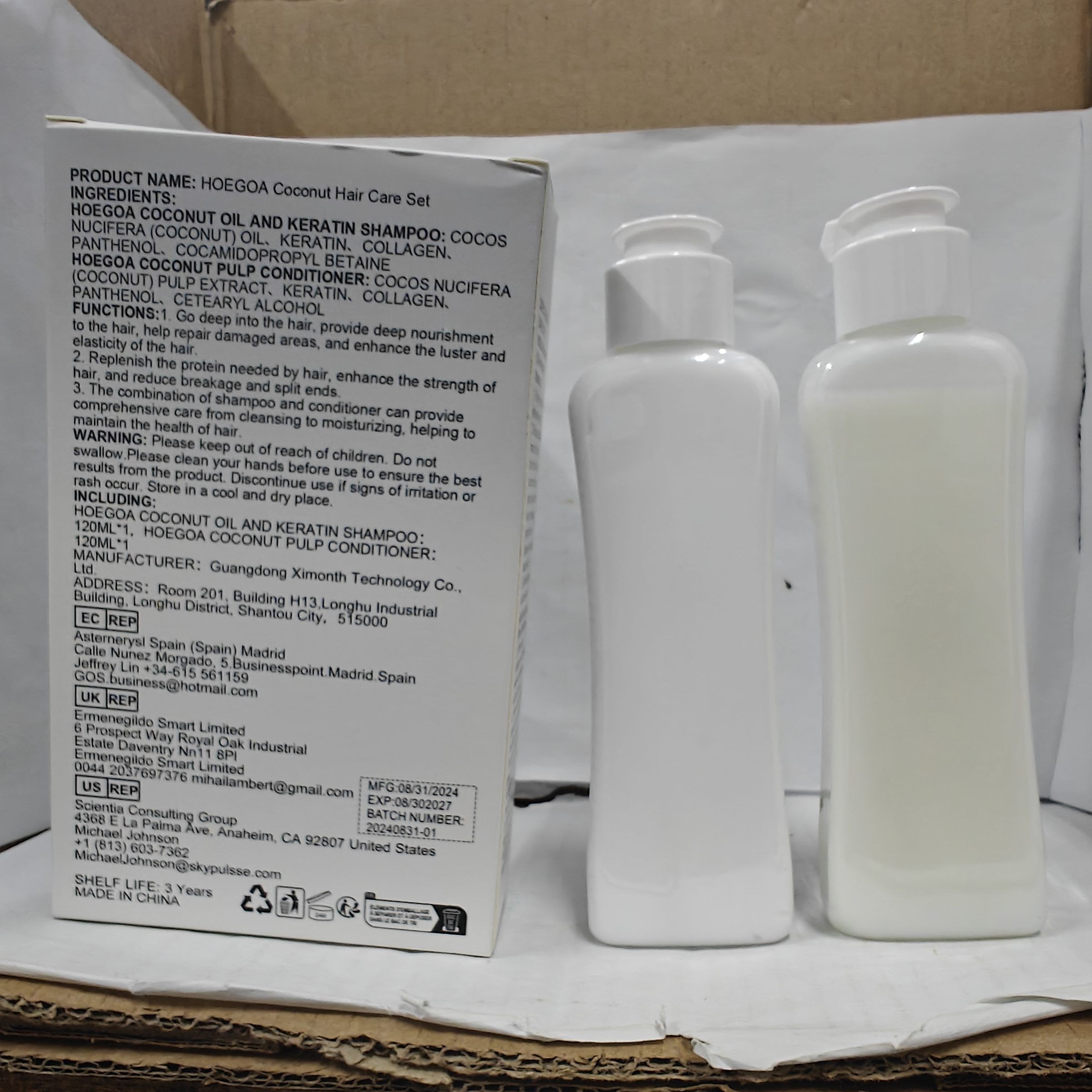 HOEGOA Coconut Milk Shampoo and Conditioner Set, 2 x 120 ml photo 6