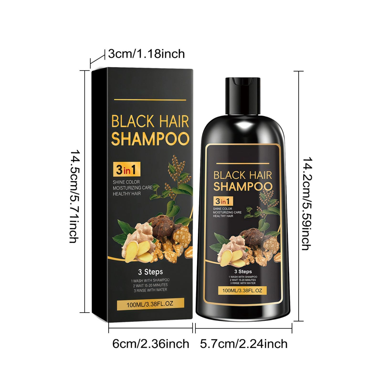 AMZ Color-Depositing Shampoo, Black, 100 ml photo 3