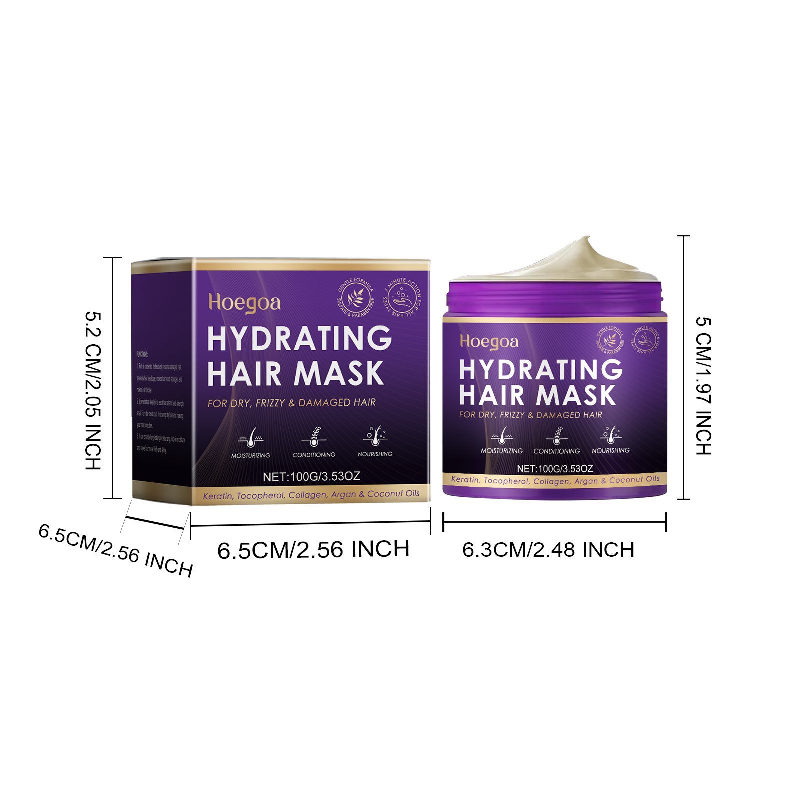 HOEGOA Moisturizing Hair Mask, 100 g photo 2