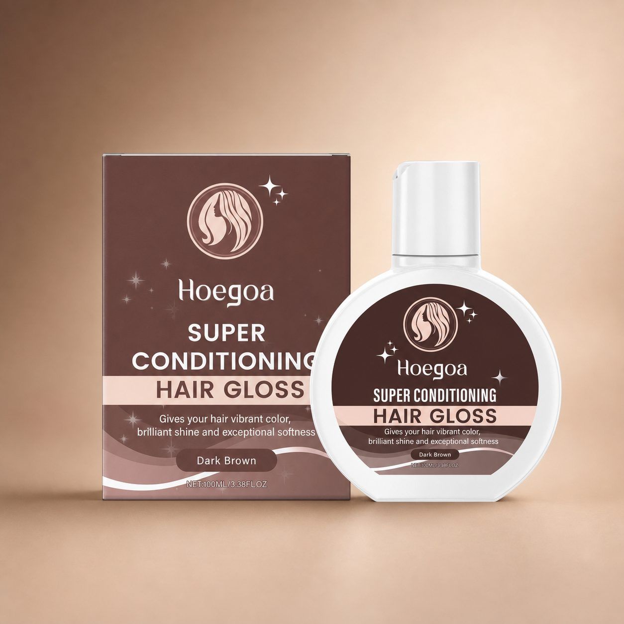 HOEGOA Dark Brown Color-Depositing Hair Conditioner, 100 ml photo 1