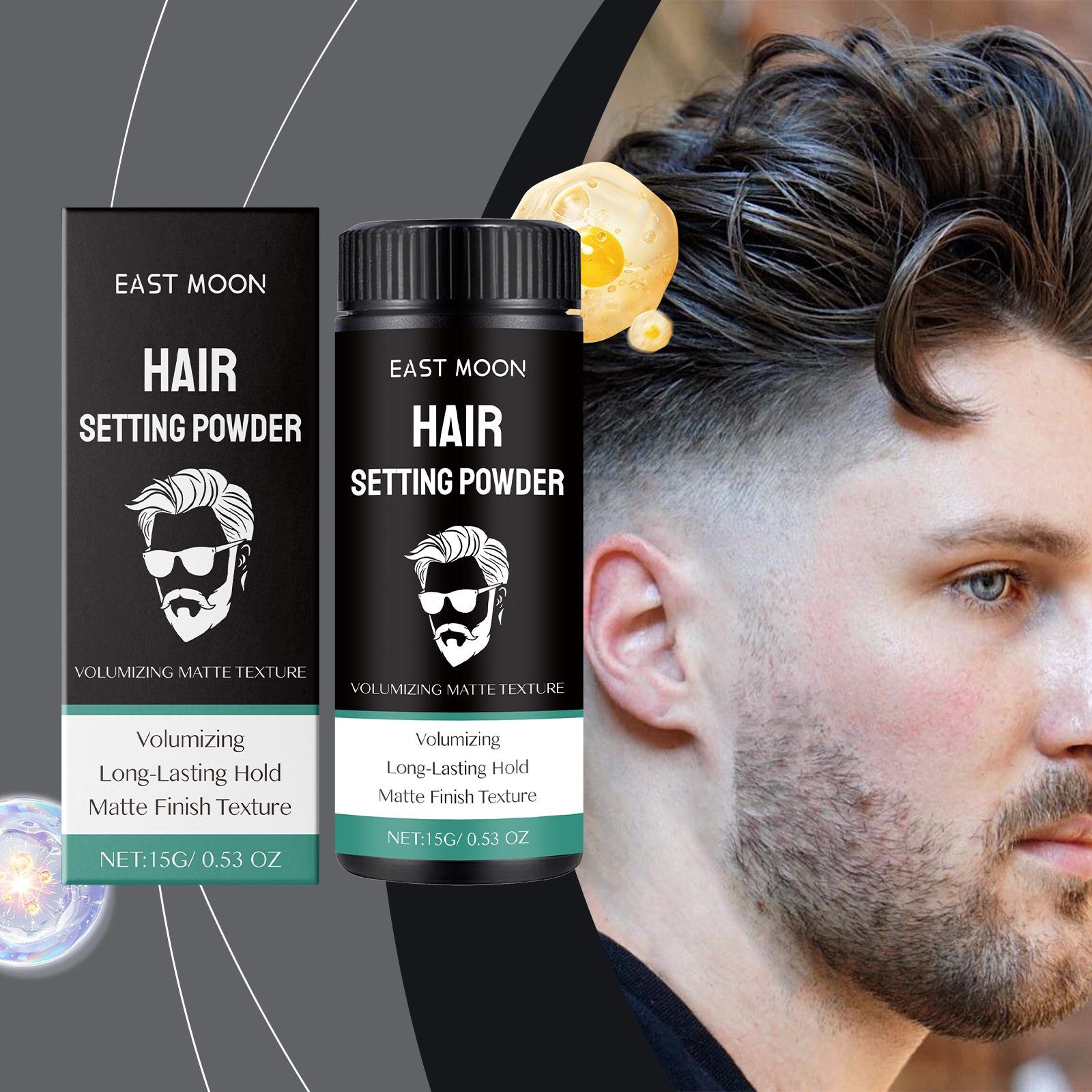 EAST MOON Men's Matte Hair Styling Powder, 15 g photo 3