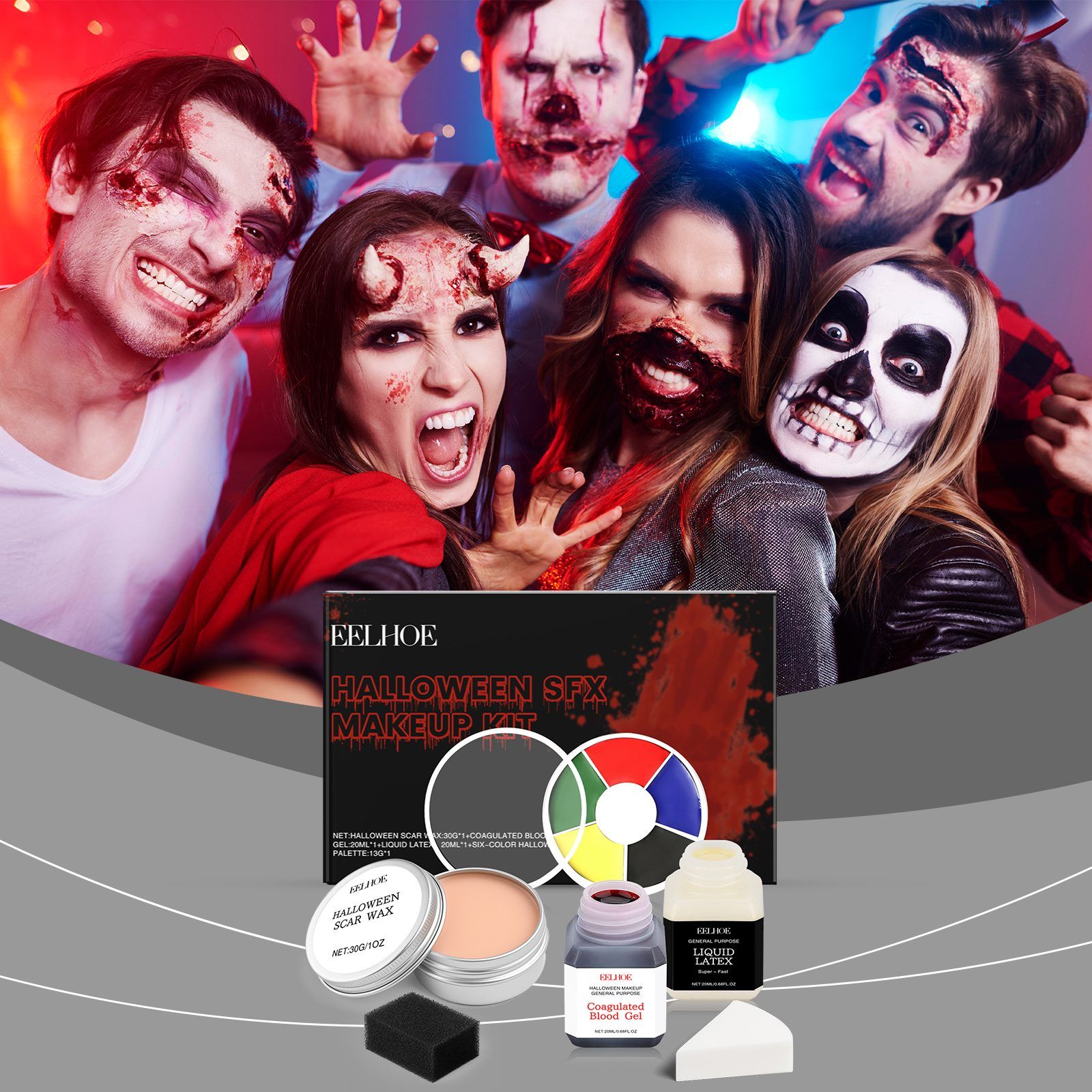 EELHOE Halloween Special Effects Makeup Set, 1 Set photo 4
