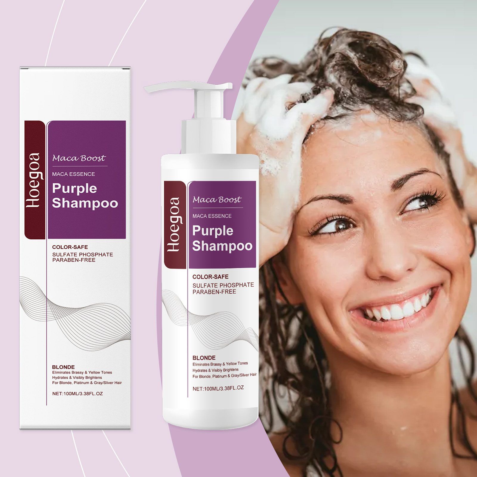 HOEGOA Purple Hair Shampoo, 100 ml photo 3