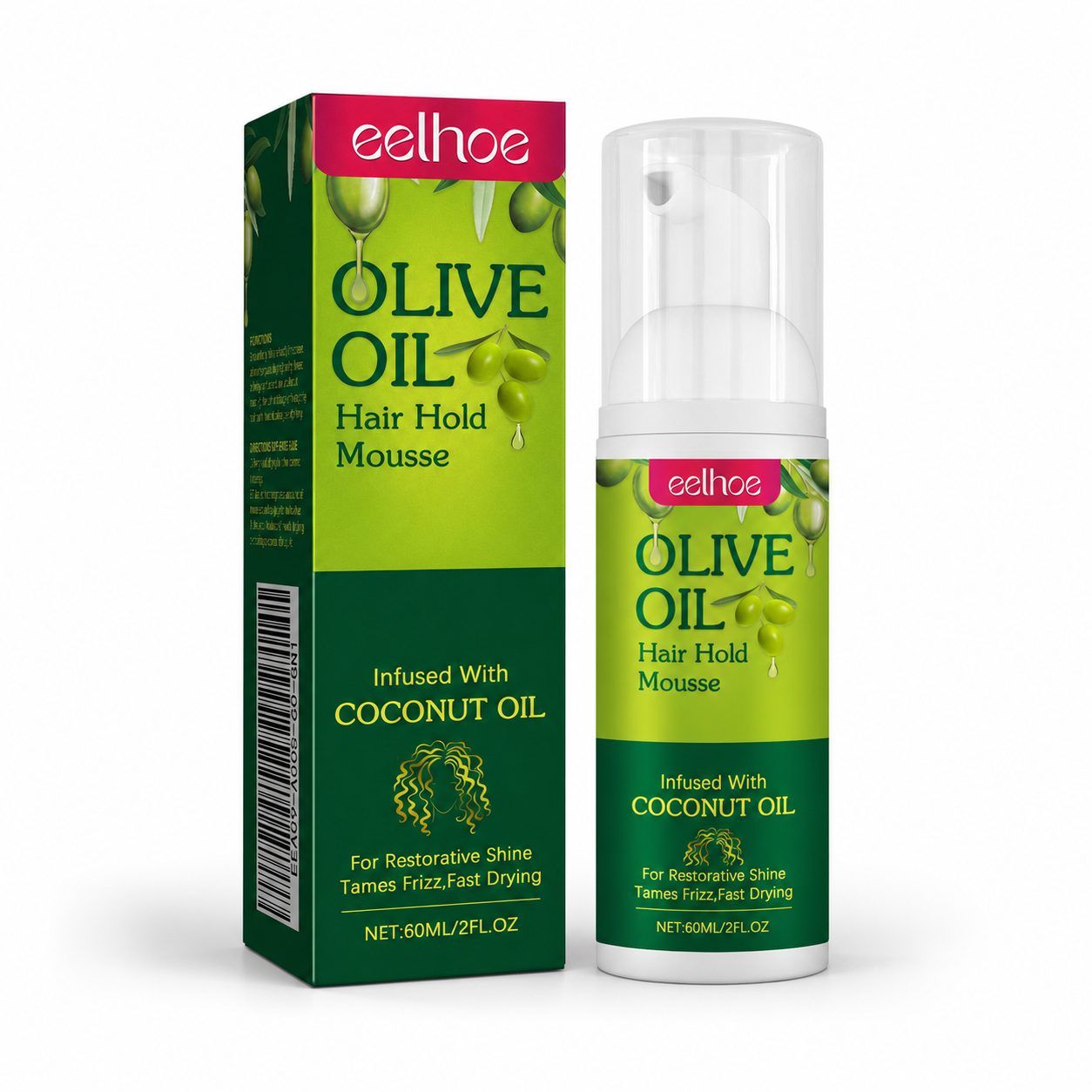 EELHOE Olive Oil Hair Styling Mousse, 60 ml photo 5