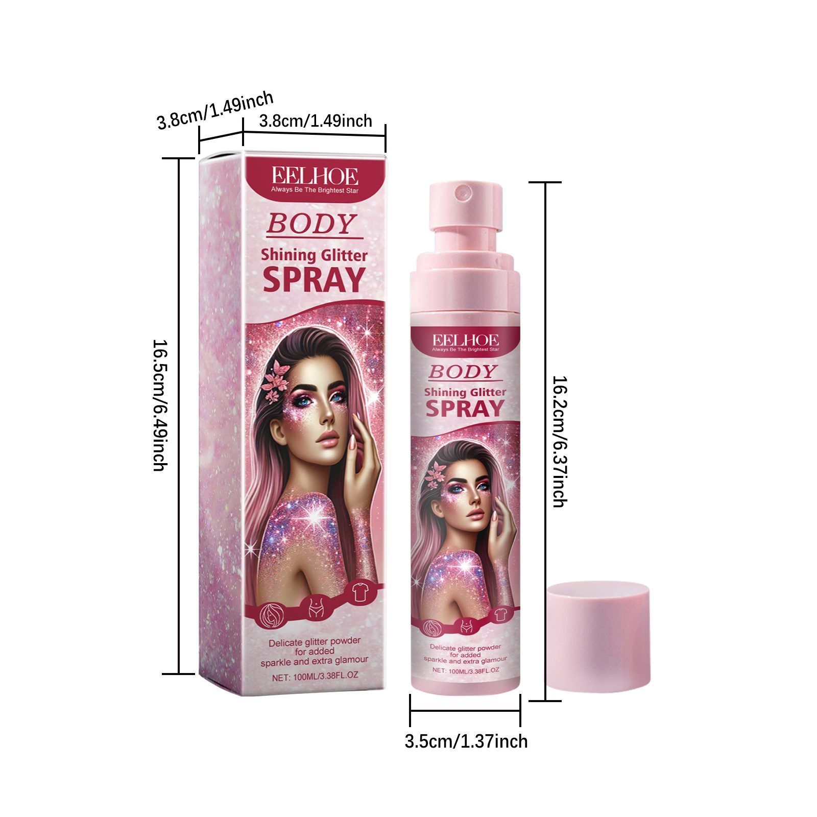 EELHOE Stage Makeup Shimmer Spray, 100 ml photo 5