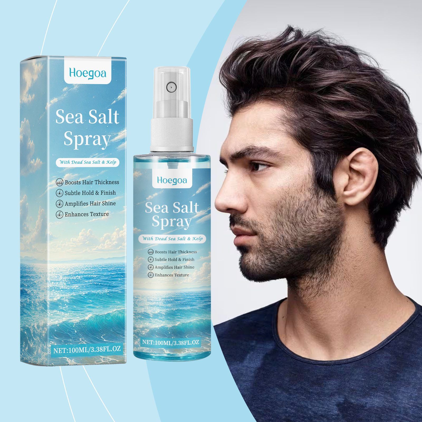 HOEGOA Sea Salt Hair Styling Spray, 100 ml photo 5