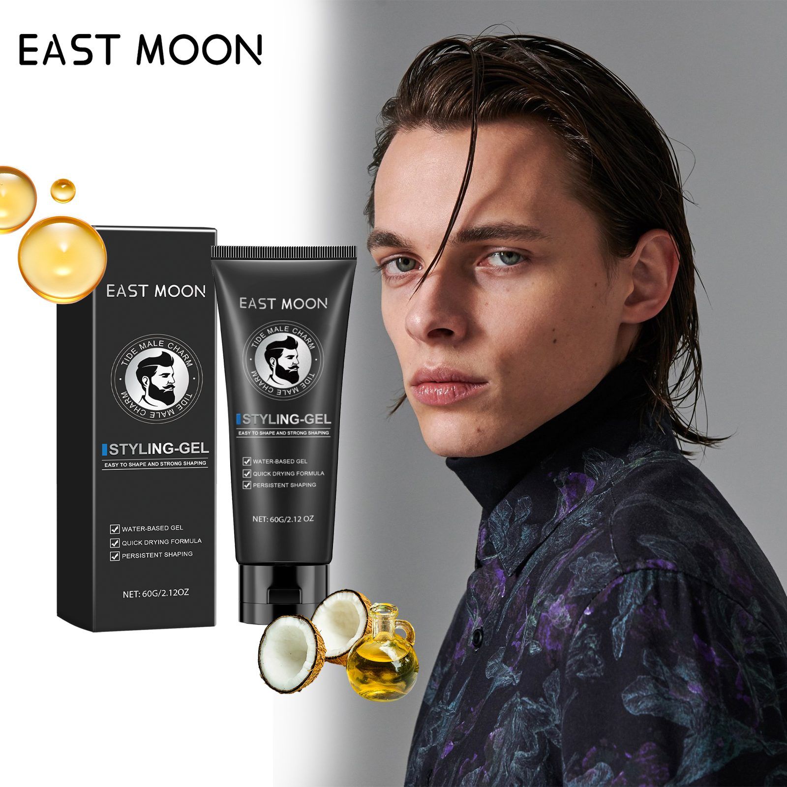 EAST MOON Men's Hair Styling Gel, 60 g photo 7