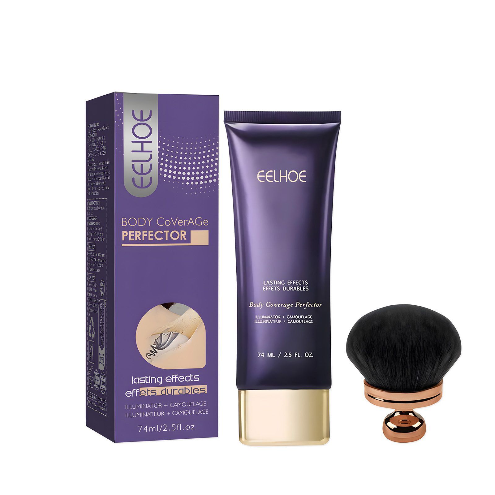 EELHOE Body Concealer Cream with Brush, 74 ml Cream and 1 Brush photo 6