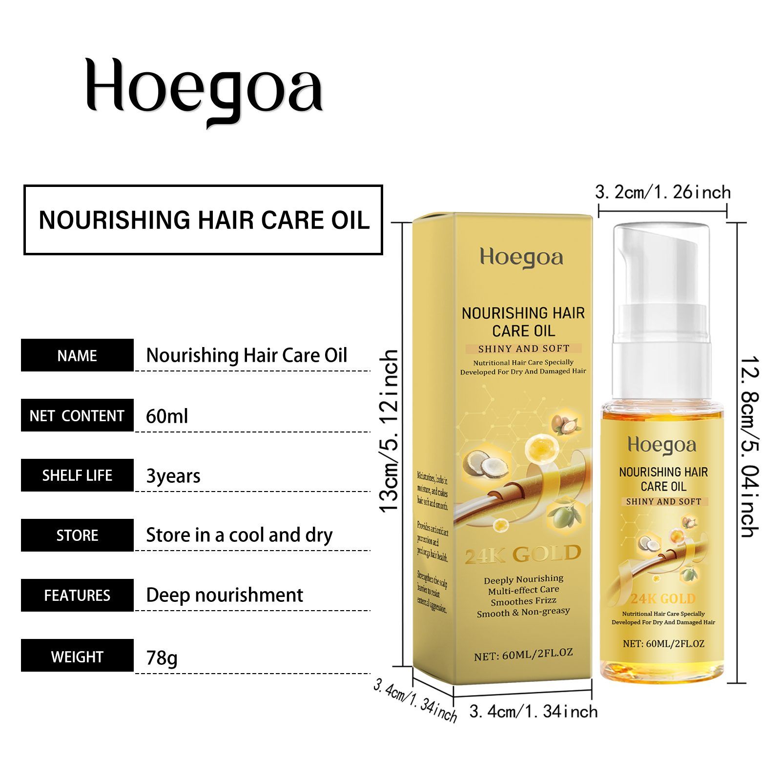 HOEGOA Hair Finishing Oil, 60 ml photo 8