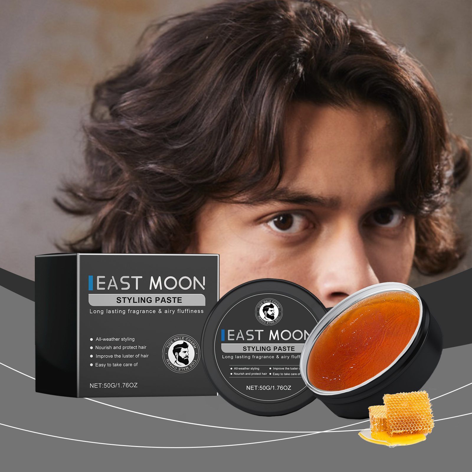 EAST MOON Men's Hair Styling Pomade, 50 g photo 8