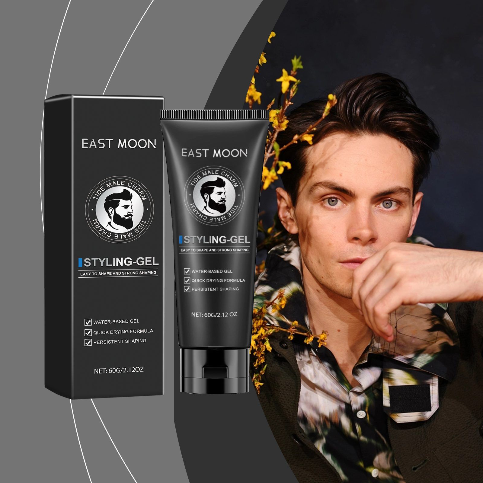 EAST MOON Men's Hair Styling Gel, 60 g photo 2