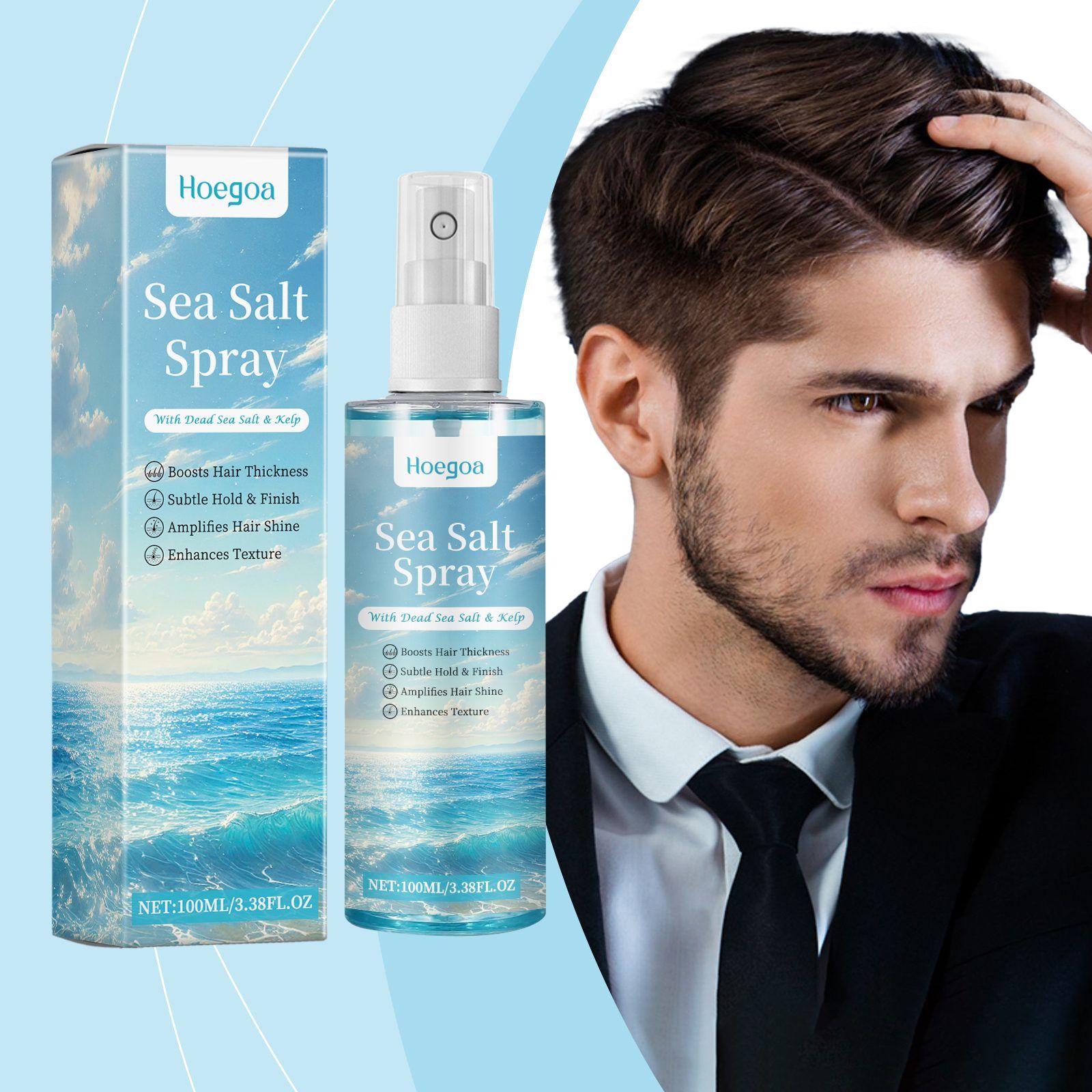 HOEGOA Sea Salt Hair Styling Spray, 100 ml photo 4