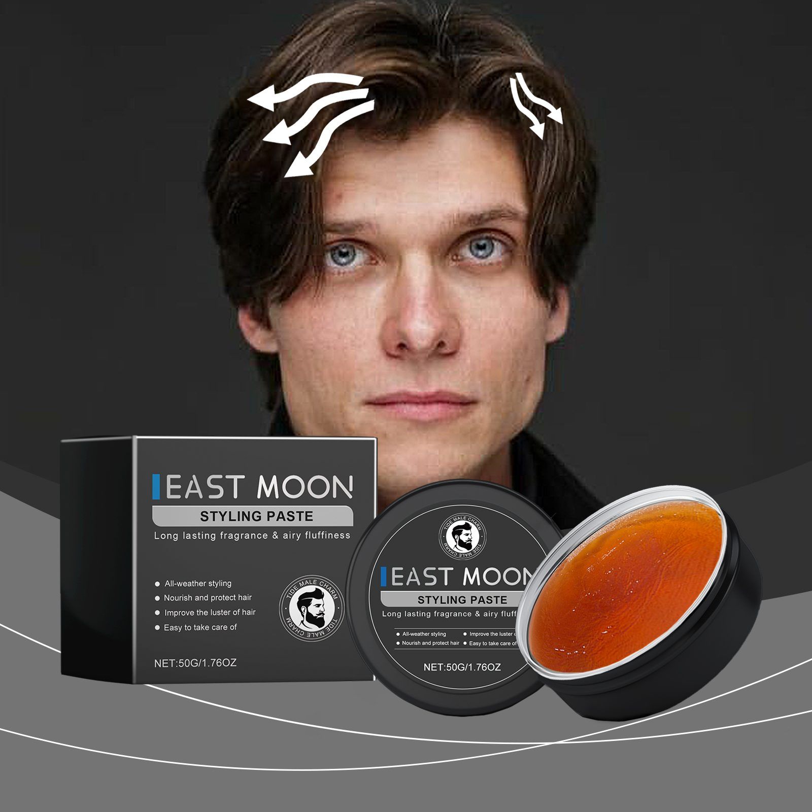 EAST MOON Men's Hair Styling Pomade, 50 g photo 3