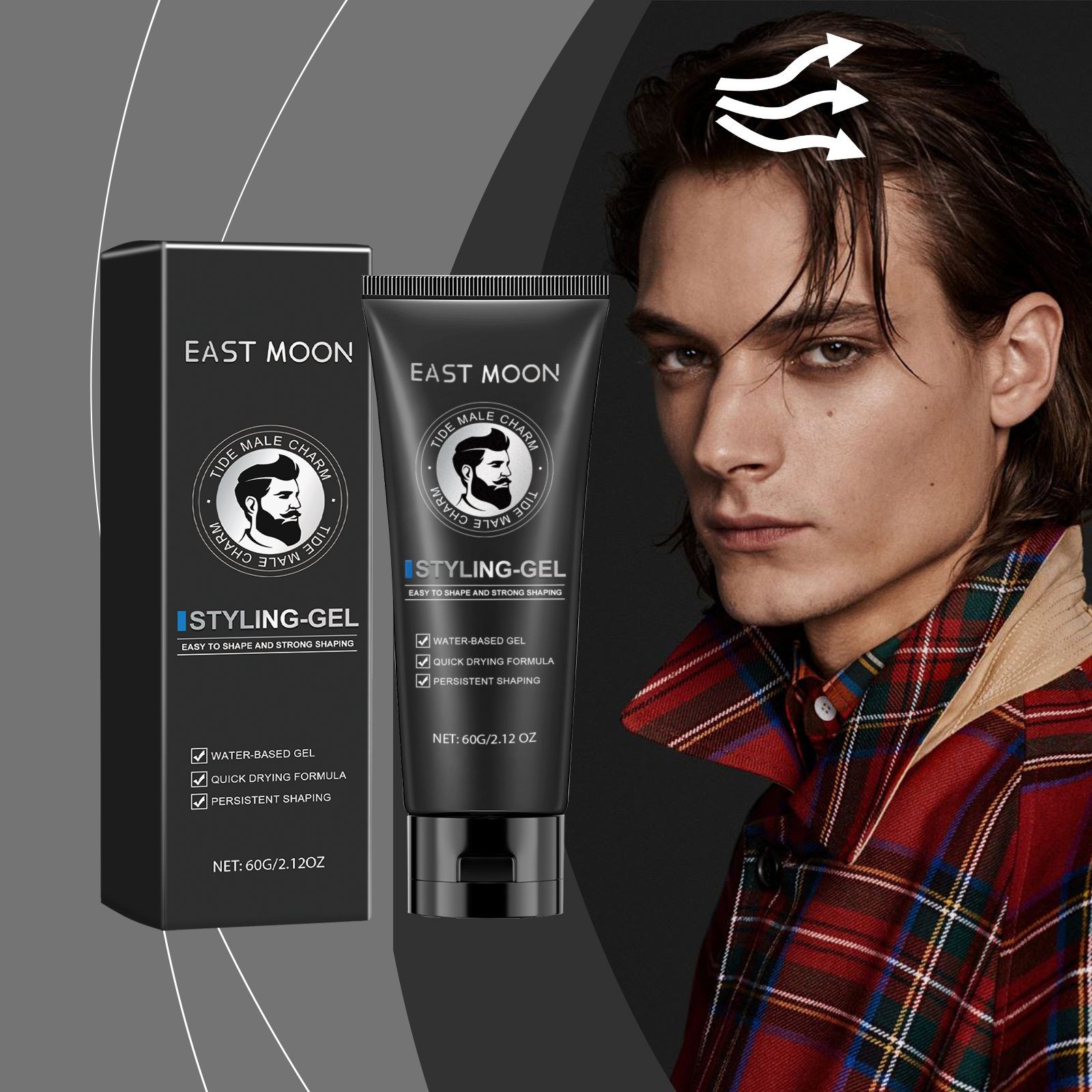 EAST MOON Men's Hair Styling Gel, 60 g photo 4