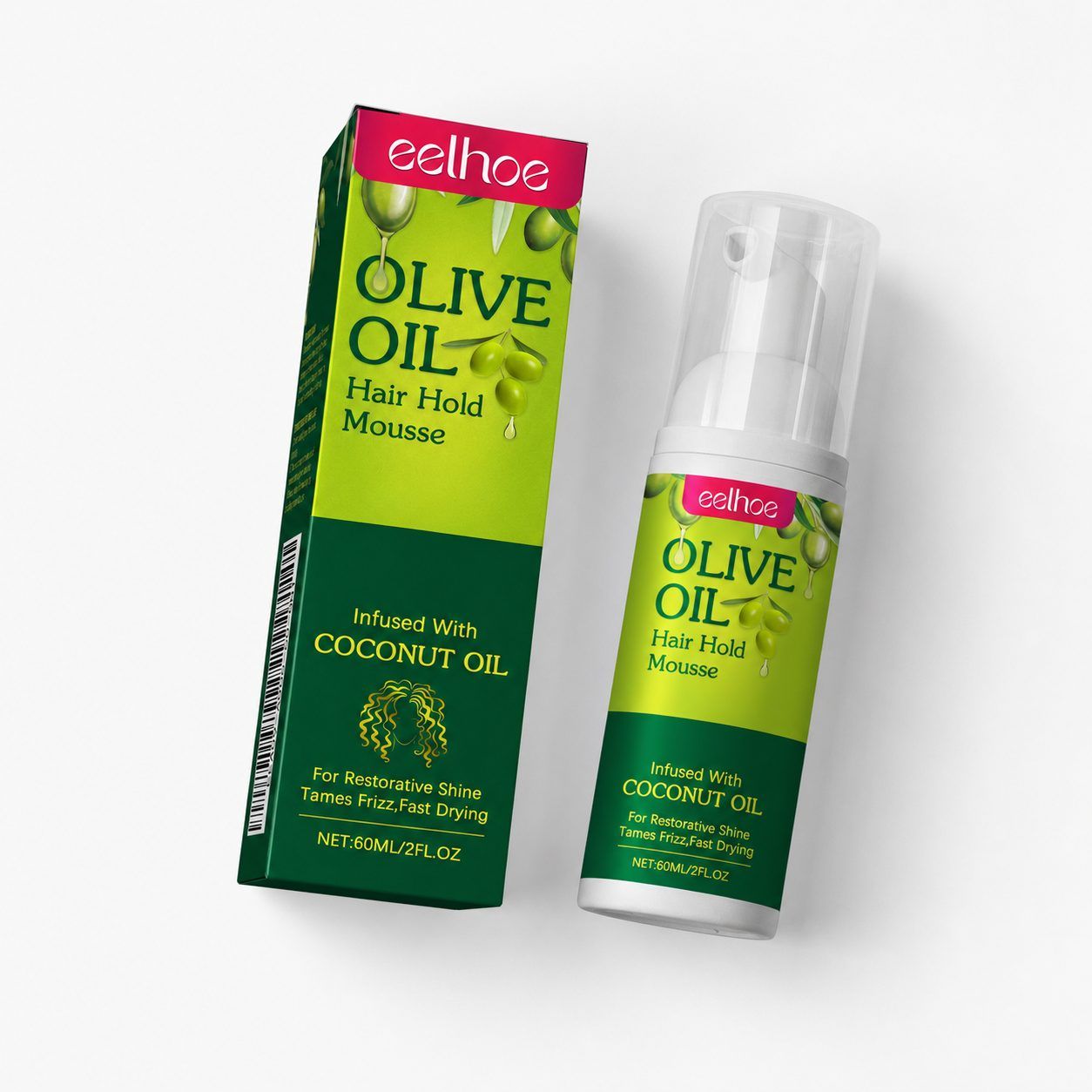 EELHOE Olive Oil Hair Styling Mousse, 60 ml photo 2