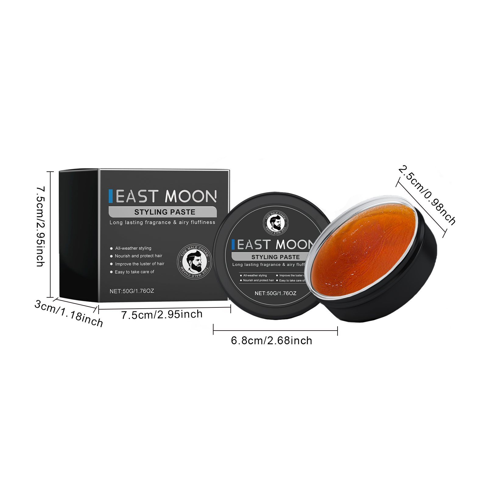 EAST MOON Men's Hair Styling Pomade, 50 g photo 2
