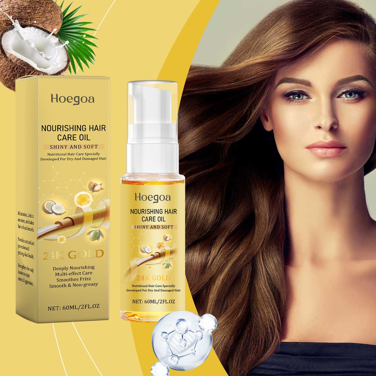 HOEGOA Hair Finishing Oil, 60 ml photo 3