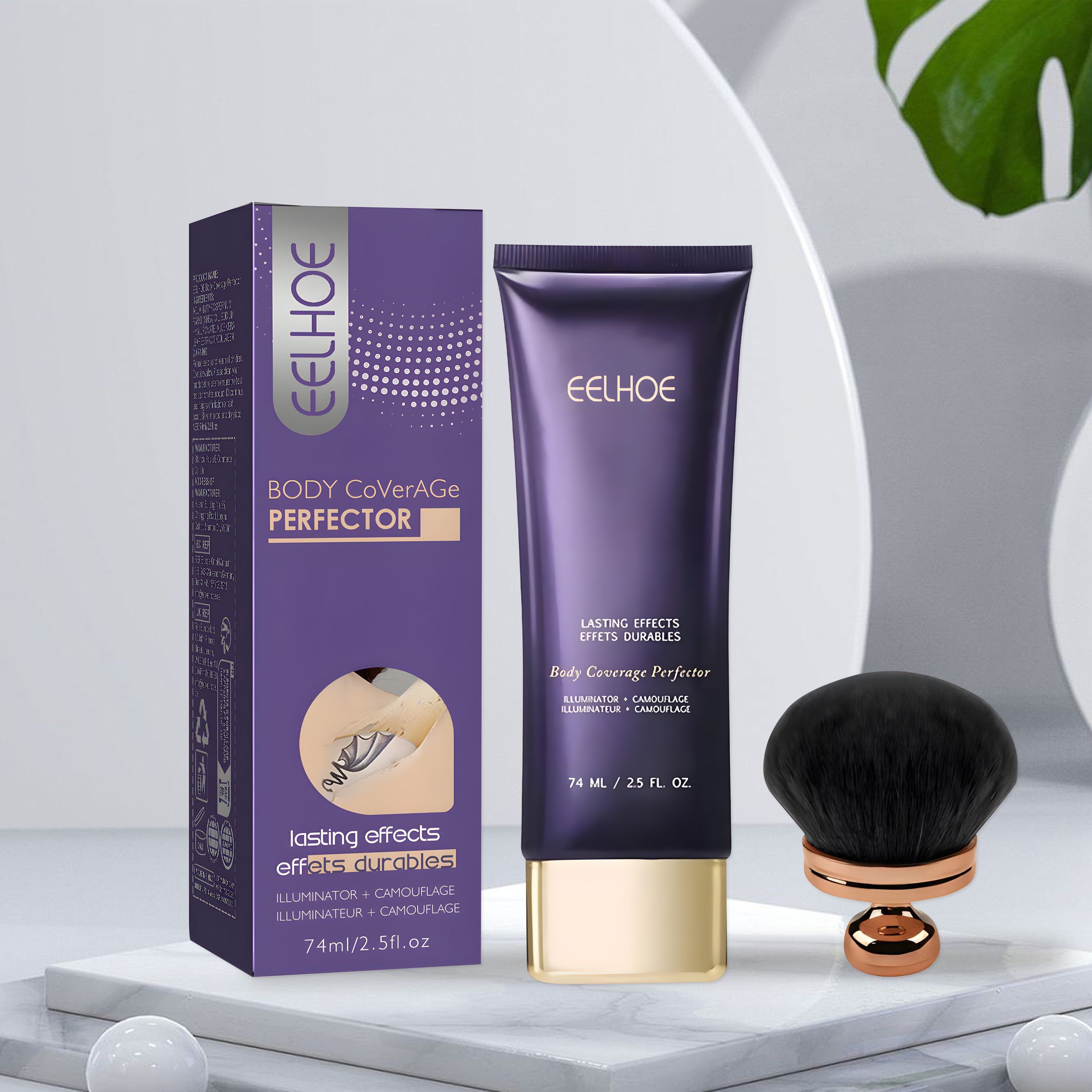 EELHOE Body Concealer Cream with Brush, 74 ml Cream and 1 Brush photo 8