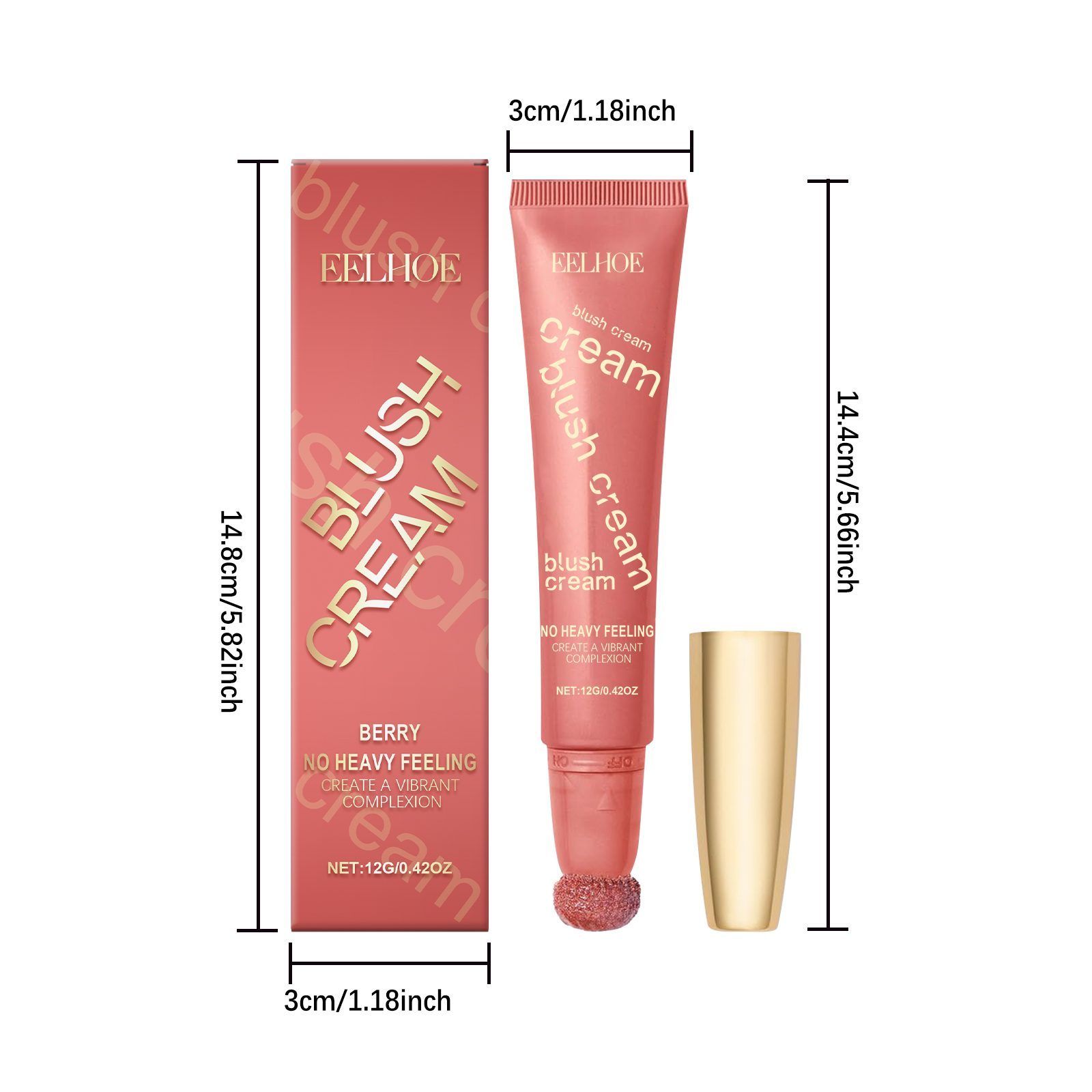EELHOE Shimmer Blush Cream, Berry, 12 g photo 3