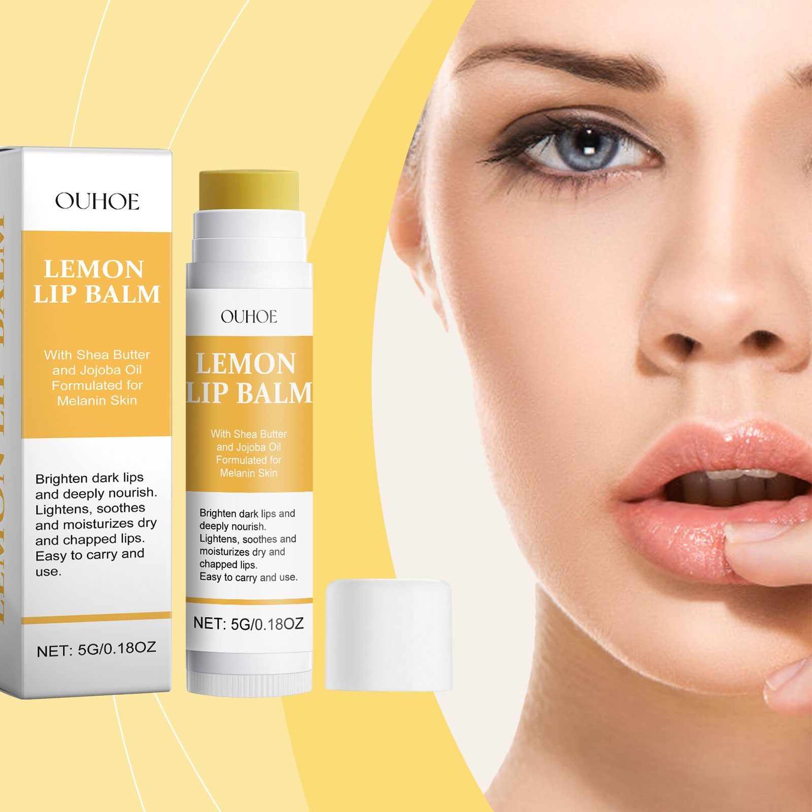 OUHOE Lemon Ginger Lip Balm, 5 g photo 5