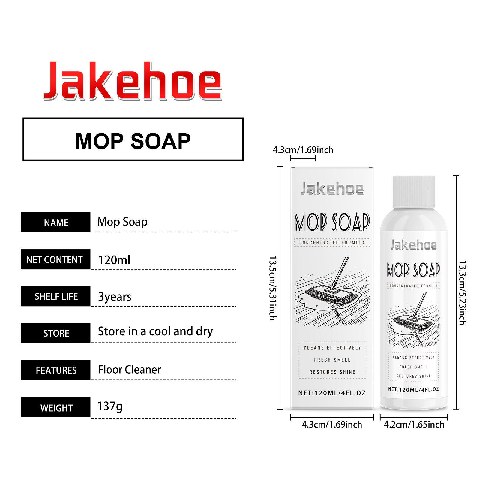 JAKEHOE Mopping Floor Cleaner, 120 ml photo 5