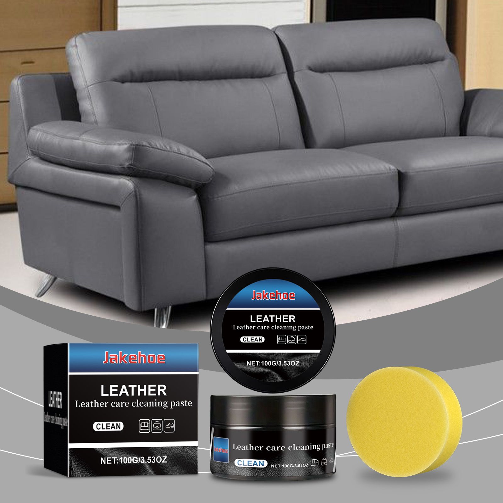JAKEHOE Leather Cleaning Care Paste Kit, 100 g Kit photo 8