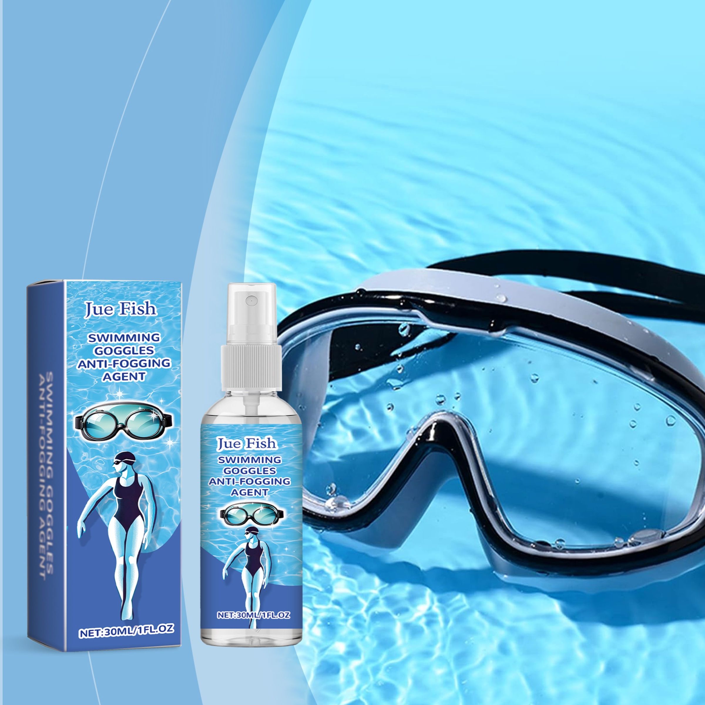 JUE FISH Swimming Goggle Anti-Fog Spray, 30 ml / 1 Bottle photo 2
