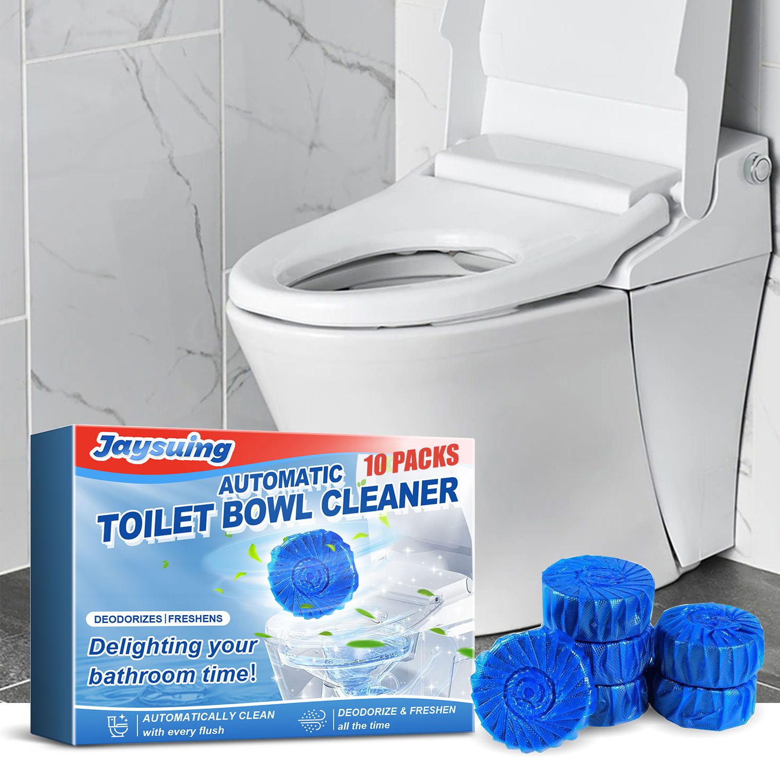 JAYSUING Automatic Toilet Tank Cleaner Blocks, 10 Count photo 6
