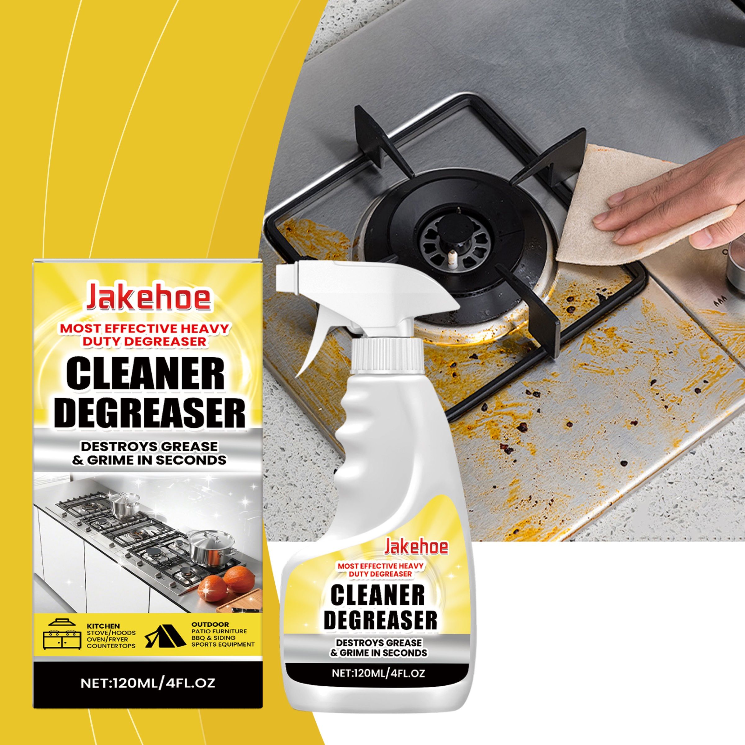 JAKEHOE Kitchen Grease Cleaner Spray, 120 ml photo 5