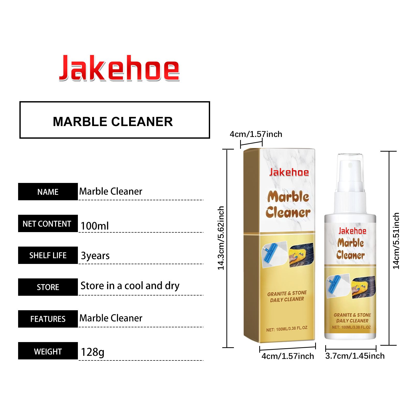 JAKEHOE Marble Surface Cleaner, 100 ml / 1 Bottle photo 2