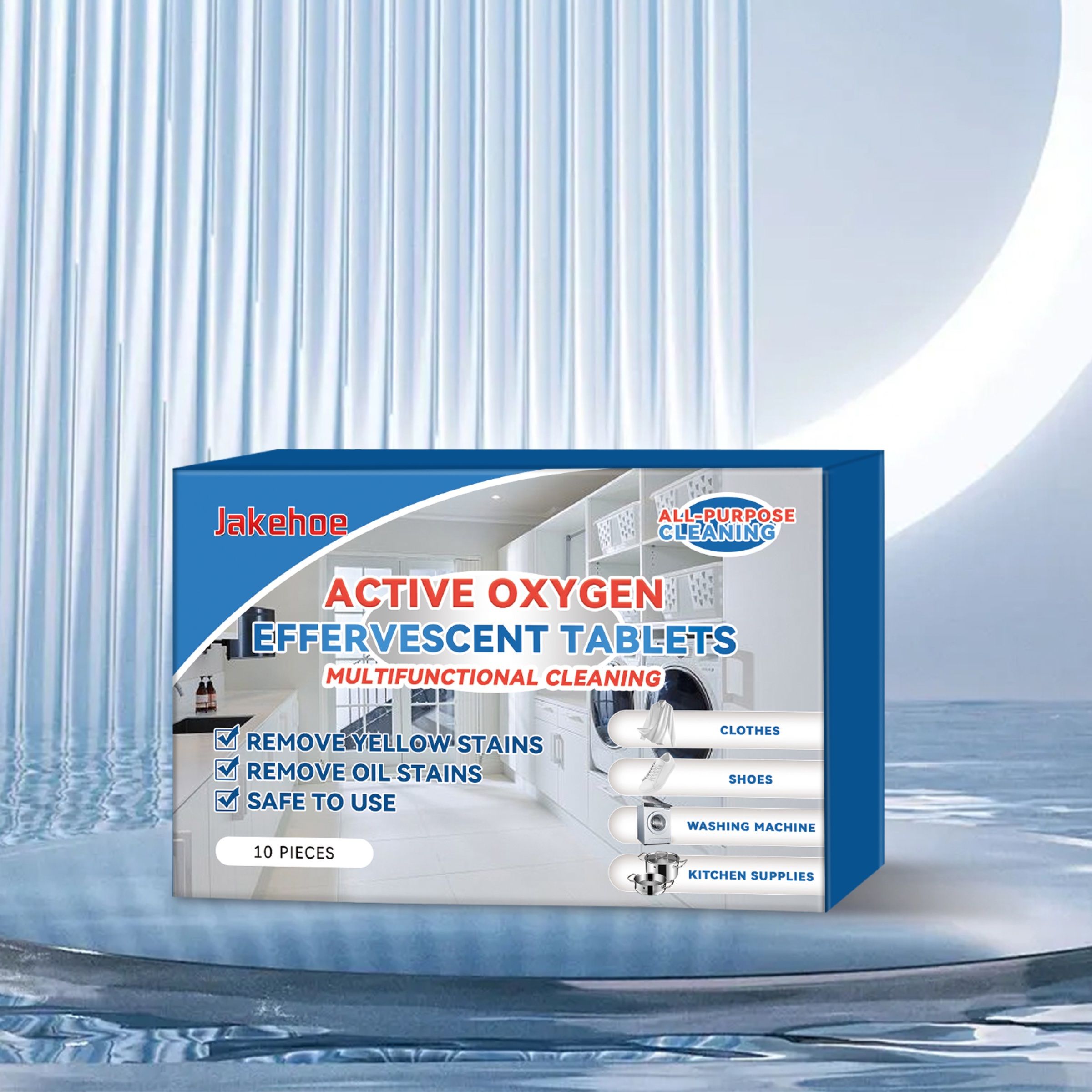 JAKEHOE Active Oxygen Cleaning Tablets, 10 Pieces photo 6