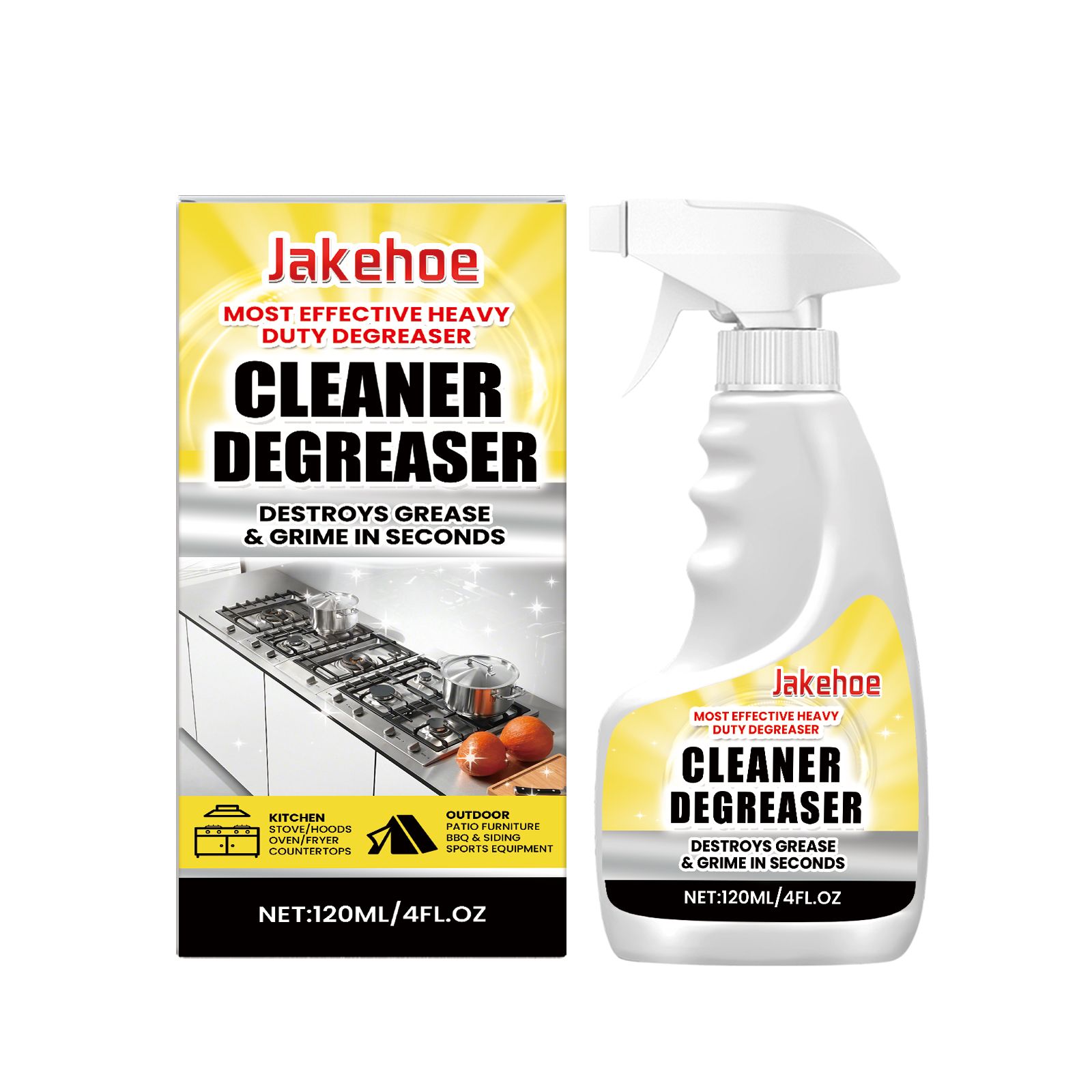 JAKEHOE Kitchen Grease Cleaner Spray, 120 ml photo 1