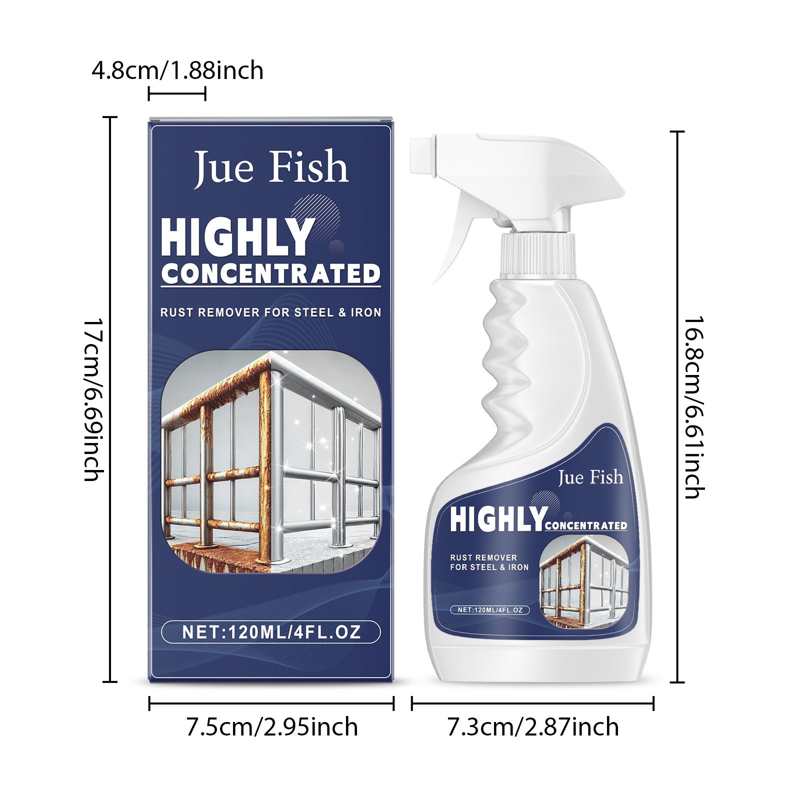 JUE FISH Steel and Iron Rust Remover Spray, 120 ml photo 7