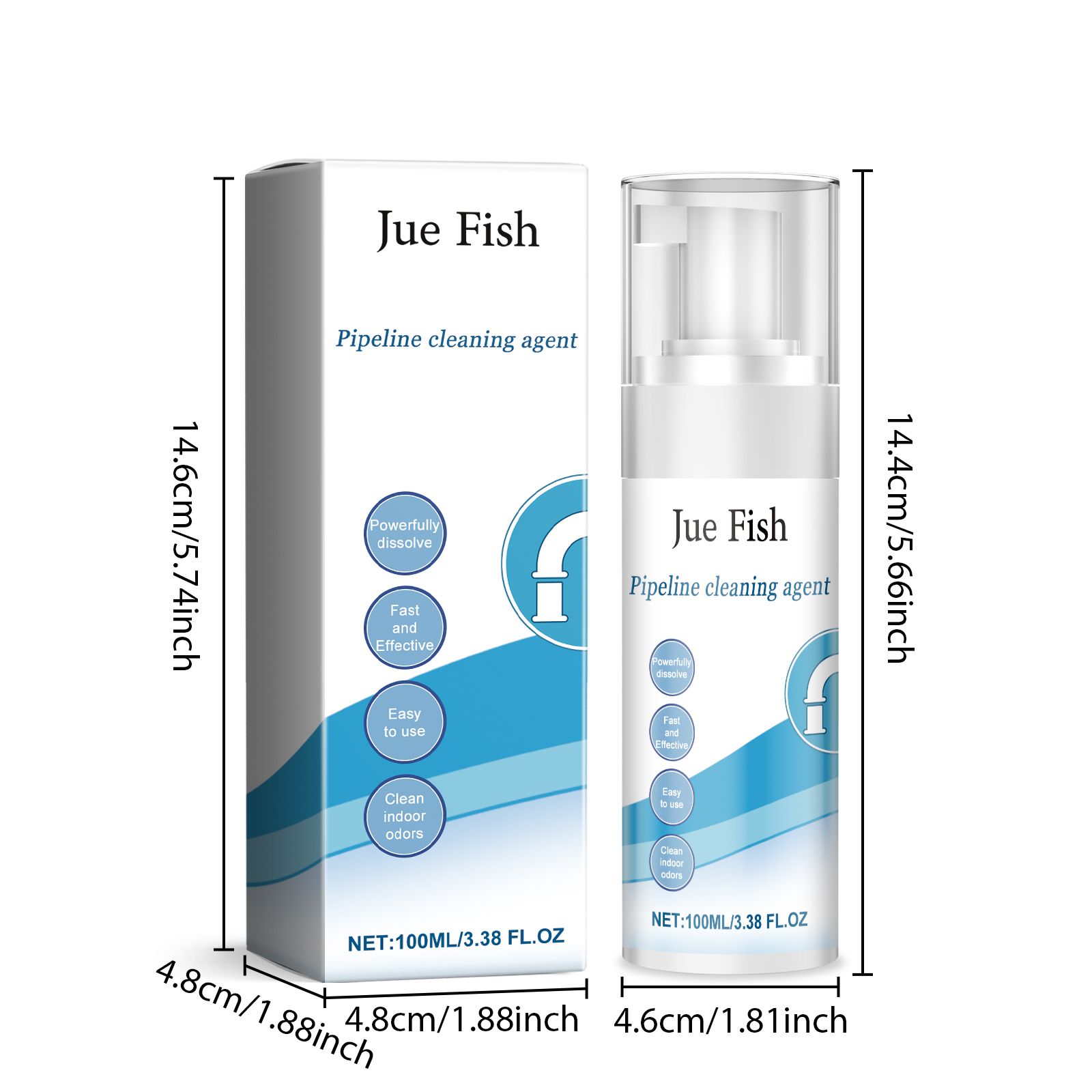 JUE FISH Foaming Drain Cleaner, 100 ml / 1 Bottle photo 7