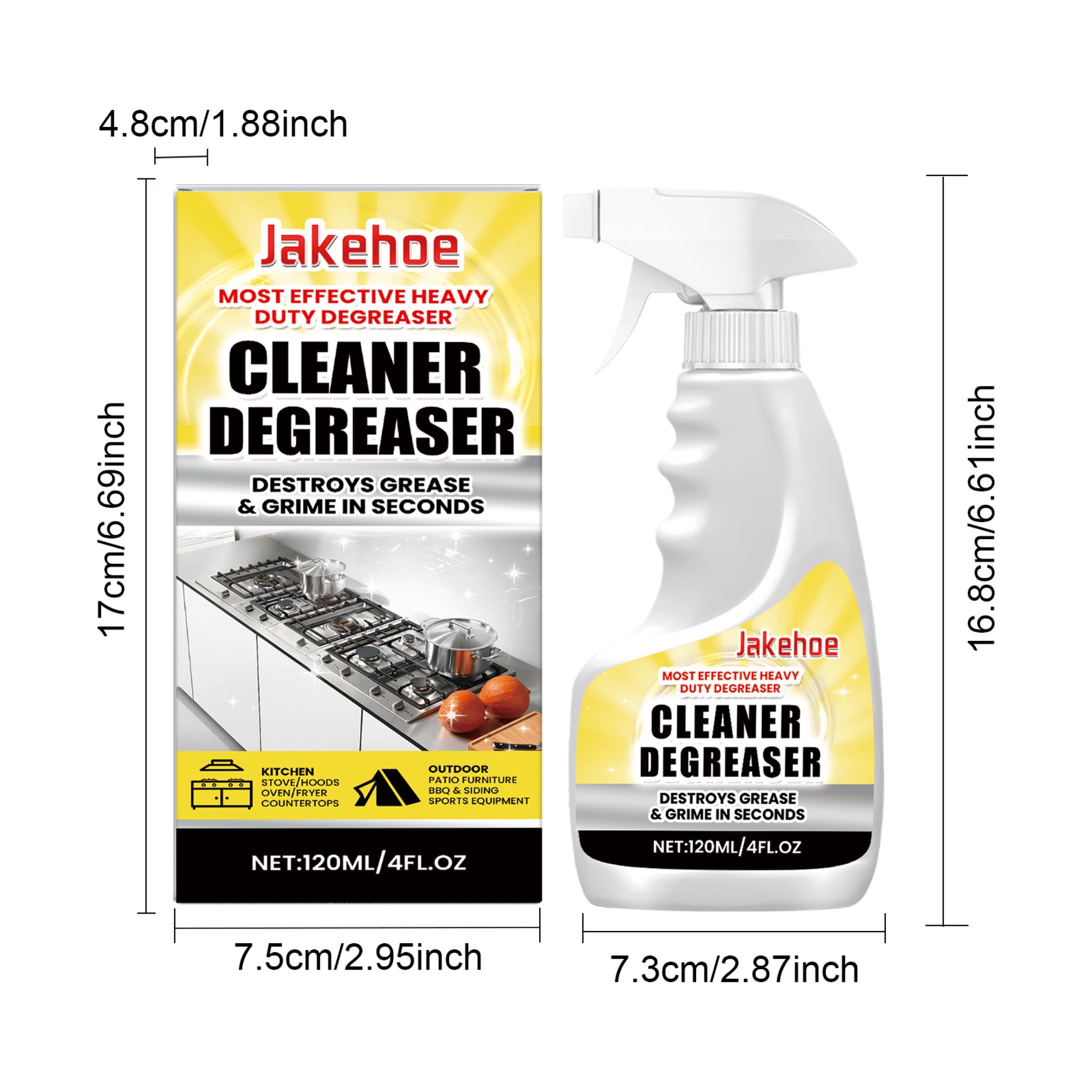 JAKEHOE Kitchen Grease Cleaner Spray, 120 ml photo 4