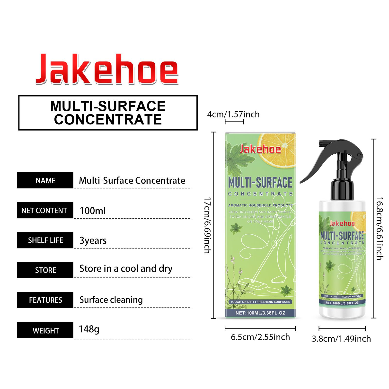 JAKEHOE Multipurpose Surface Cleaning Liquid, 100 ml photo 5